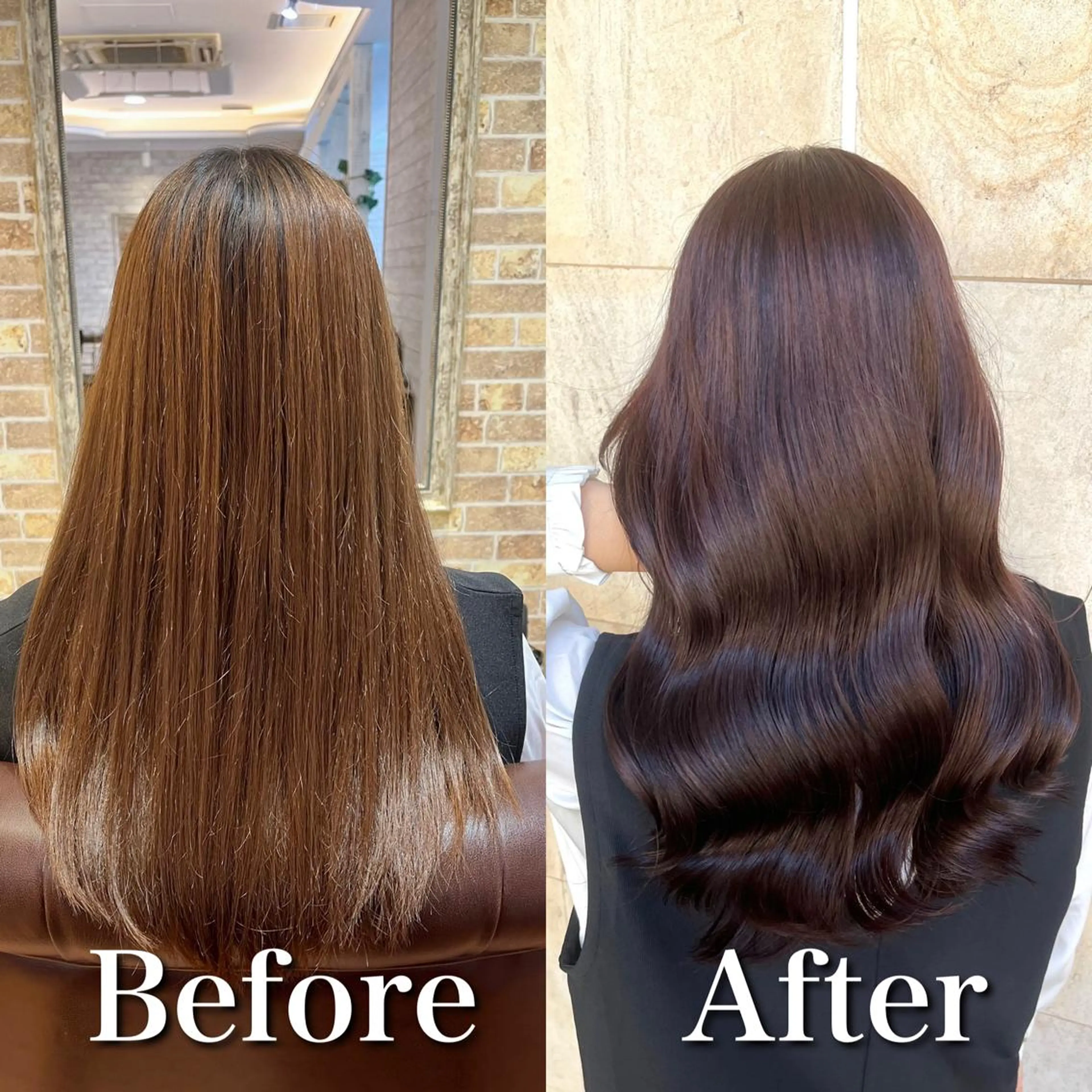 ロング カラー ブリーチ ダブルカラー ブリーチなしカラー 髪質改善 縮毛矯正 カット ヘアカラー トリートメント ブリーチなし✨艶髪 カラー𓃲YAGIのヘアスタイル