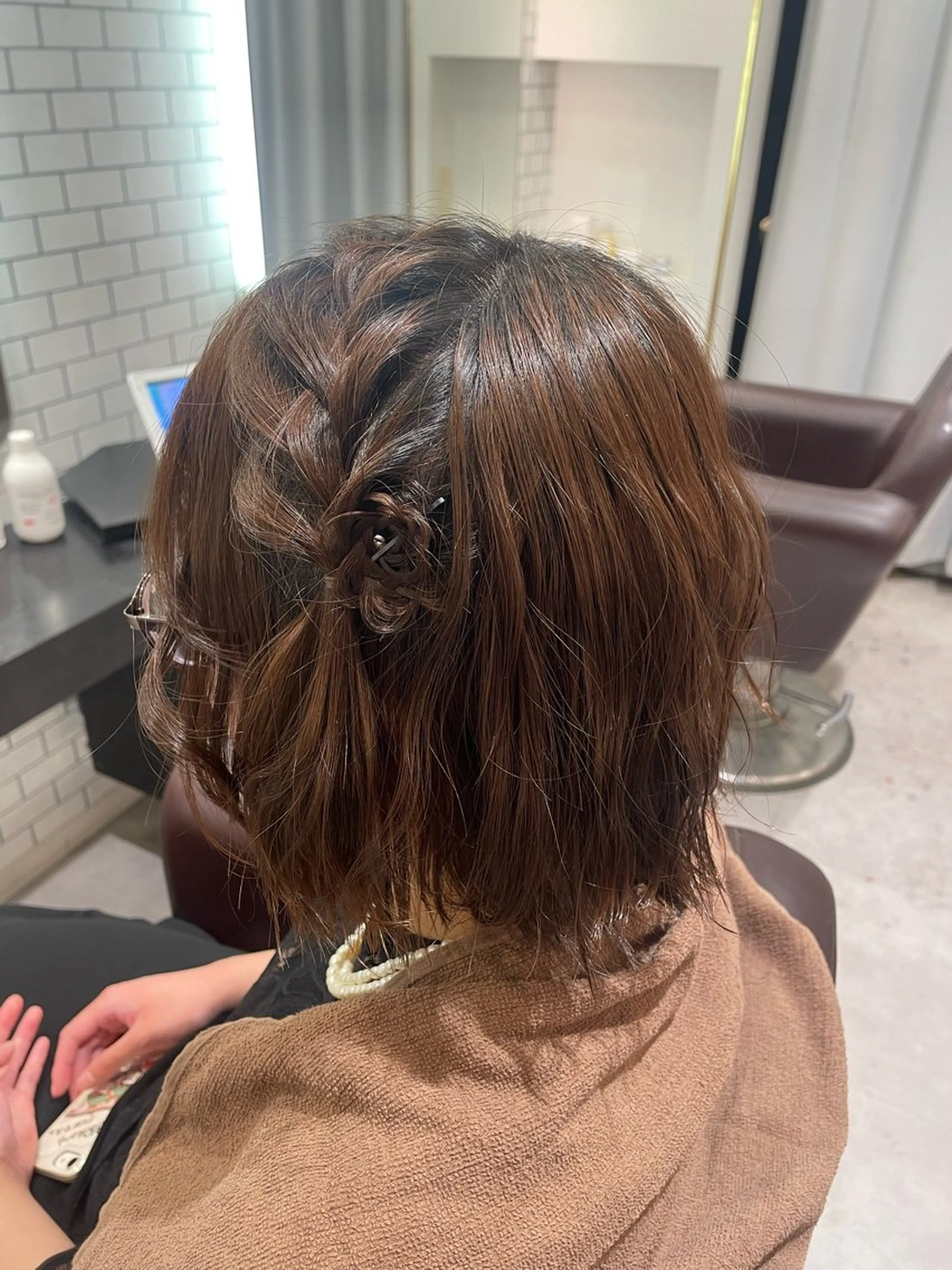 ショート ヘアアレンジ 卒業式のヘアスタイル ショートヘア 👑艶髪/カラー/ アレンジ/特化👑のヘアスタイル