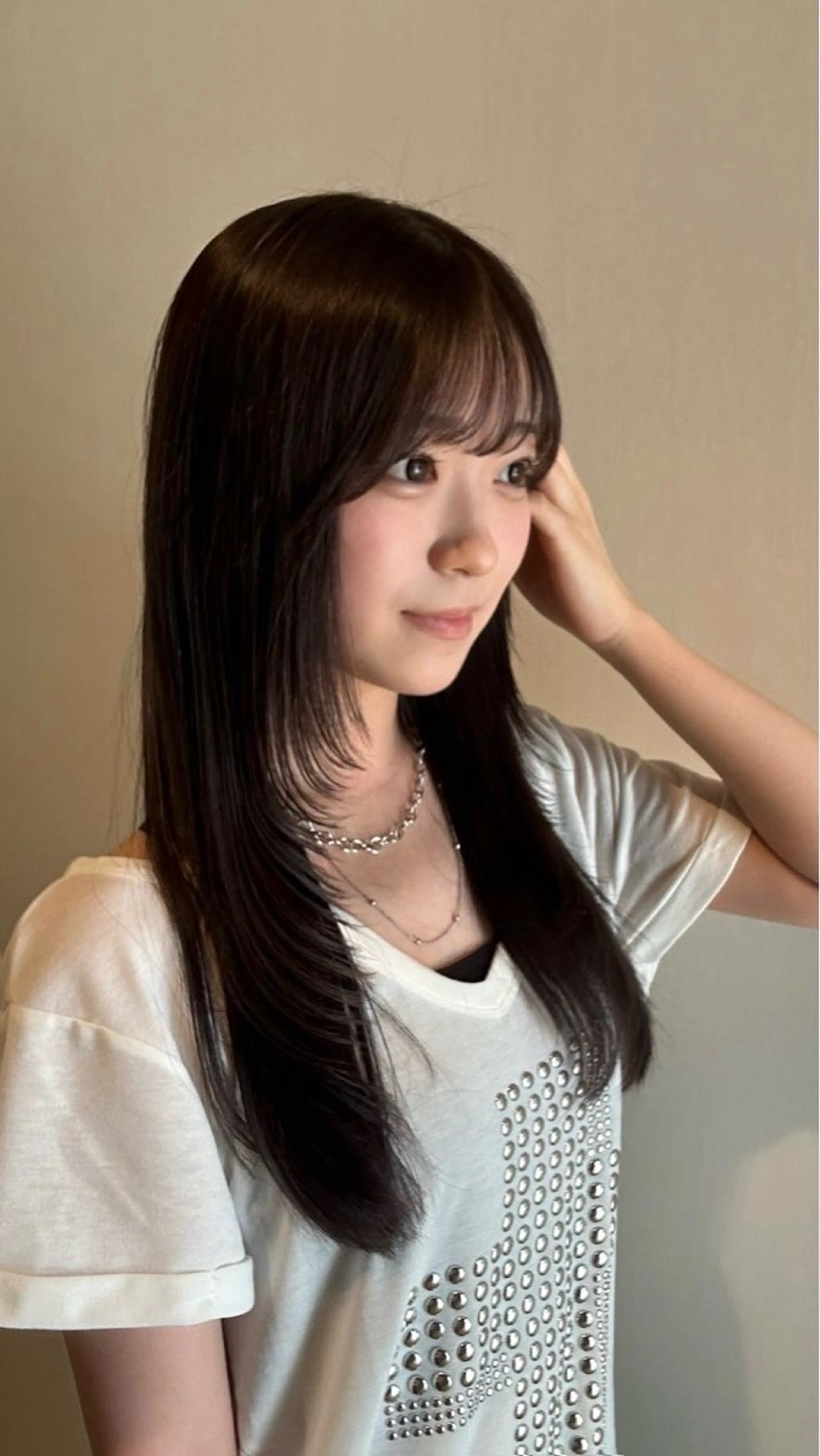 ロング カラー ラベンダーカラー 韓国風ヘア レイヤーカット 嶋田 和花のヘアスタイル