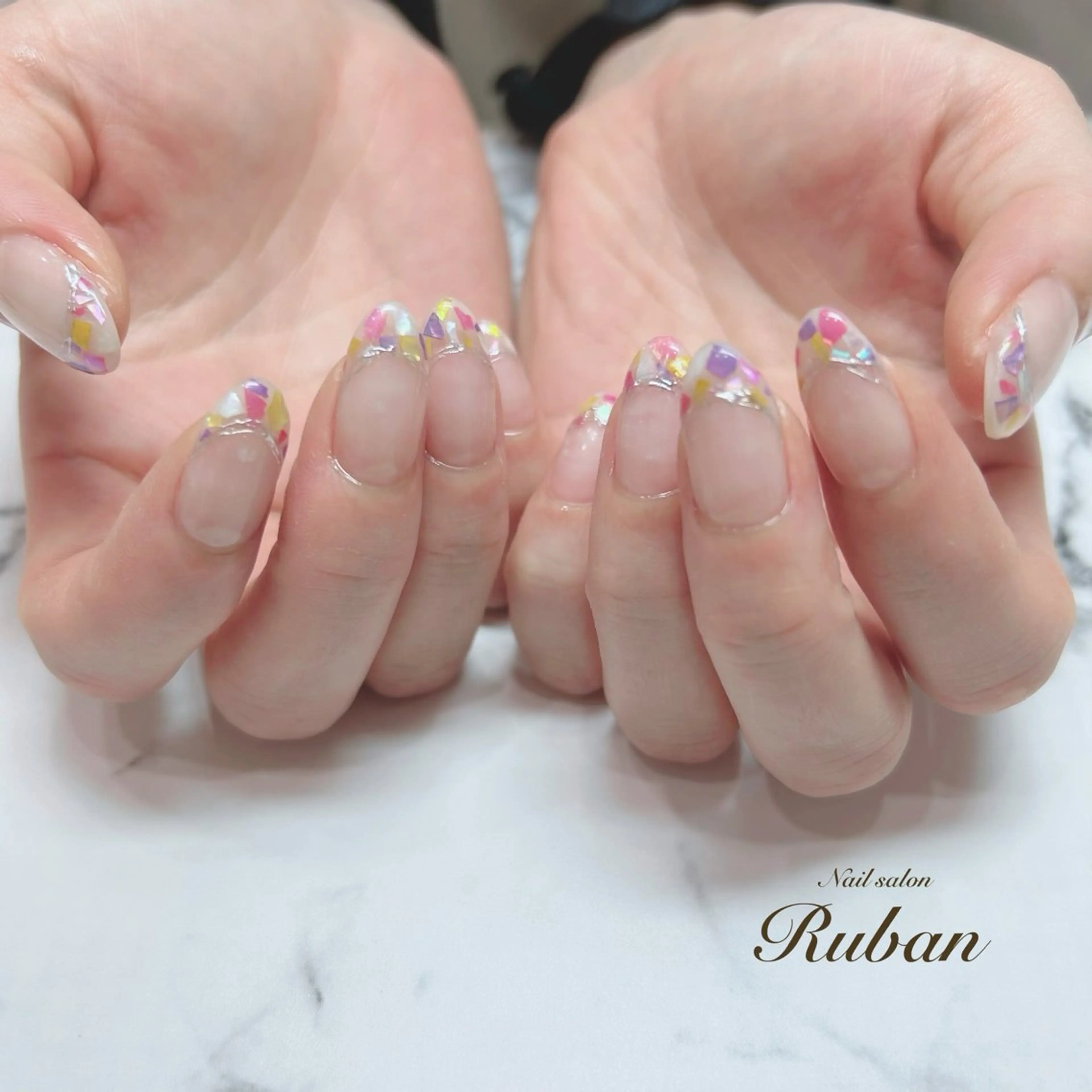 ネイル 長さ出し フレンチネイル 持ち込み Nail salon Ruban所属・Nail salon Rubanのネイルデザイン