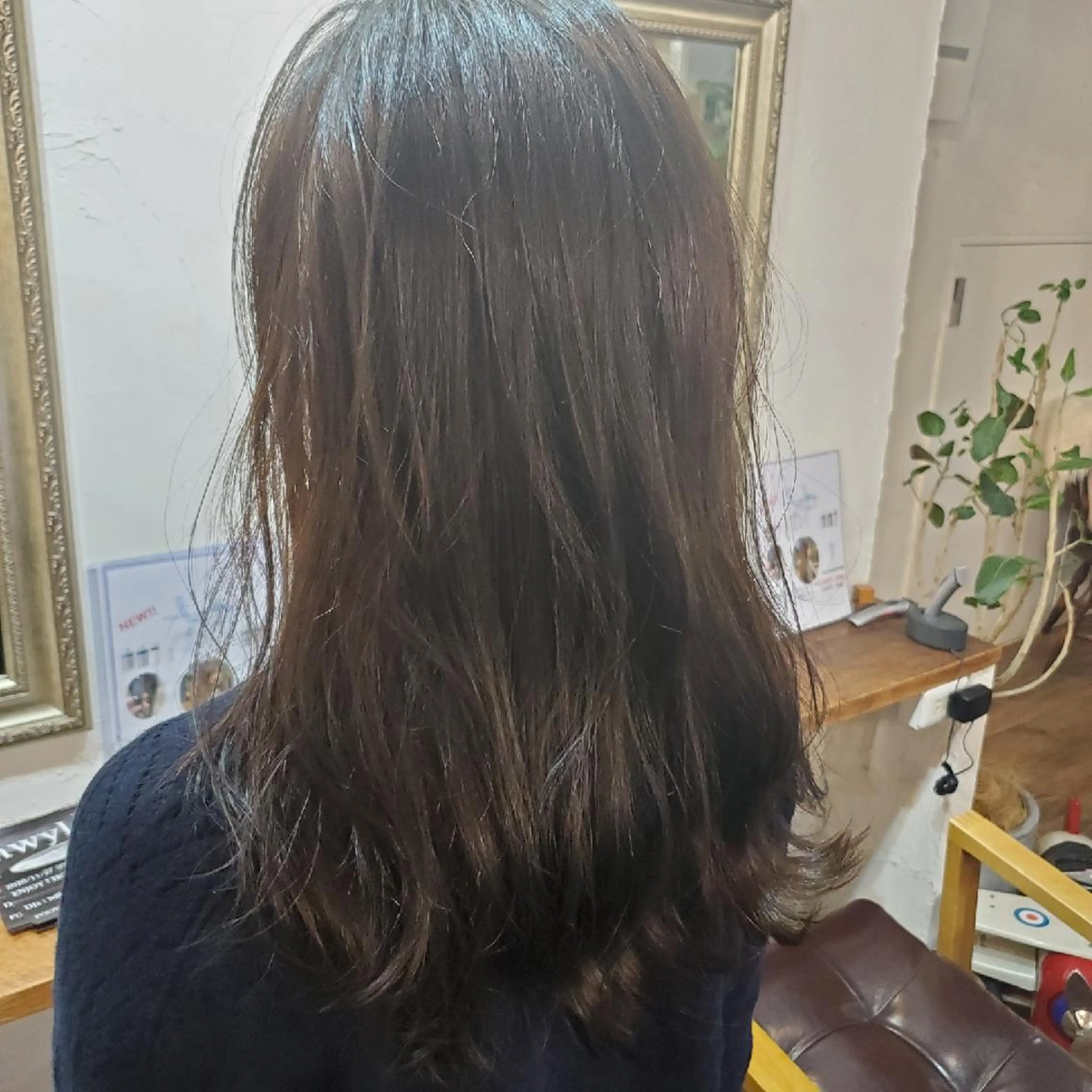 ロング カラー カット ヘアカラー トリートメント 韓国レイヤー柔らかい 地毛風縮毛矯正／マツのヘアスタイル