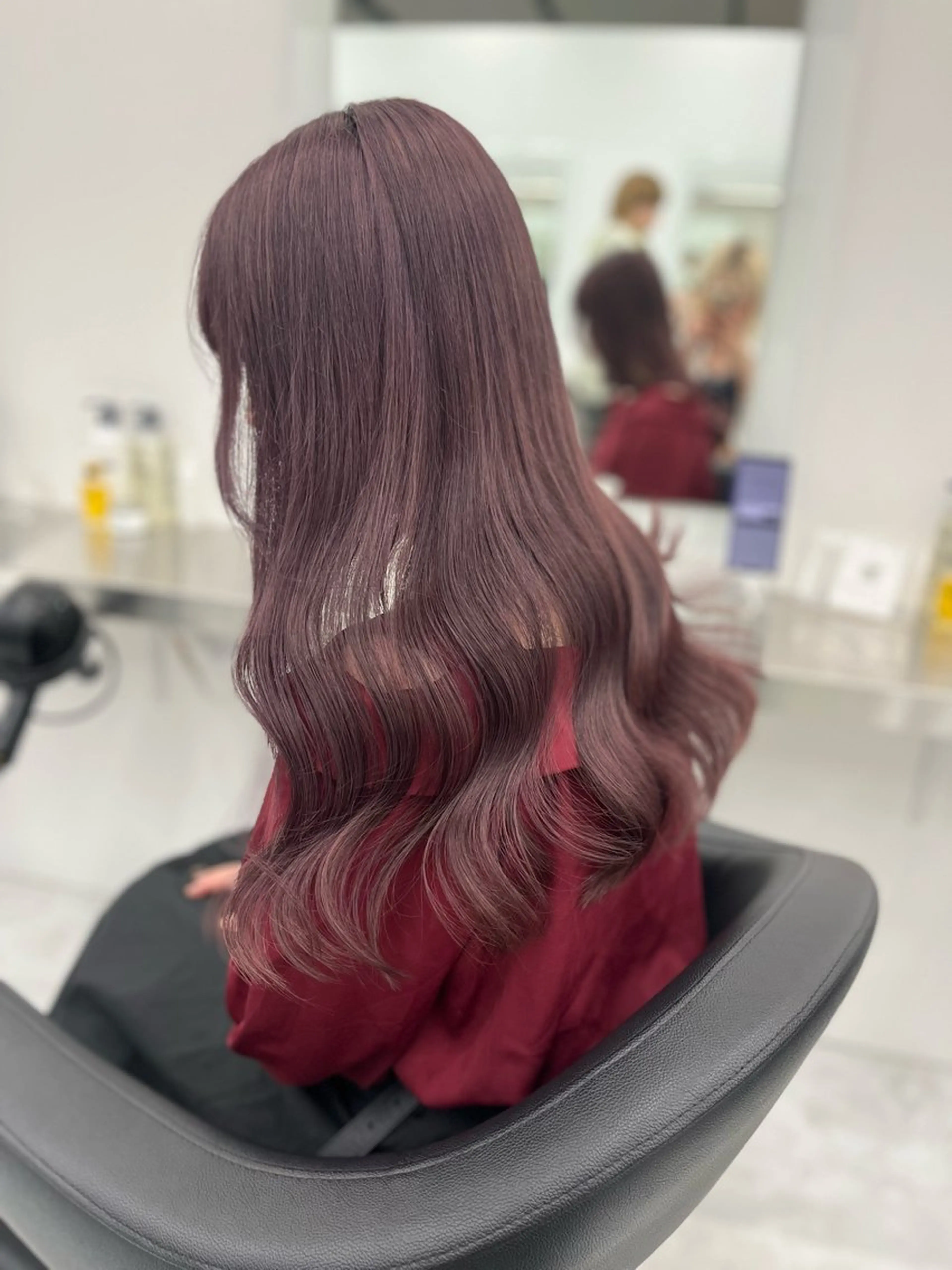 ロング ヘアカラー トリートメント 💗韓国暖色ヘア NO.1💗🪽のヘアスタイル