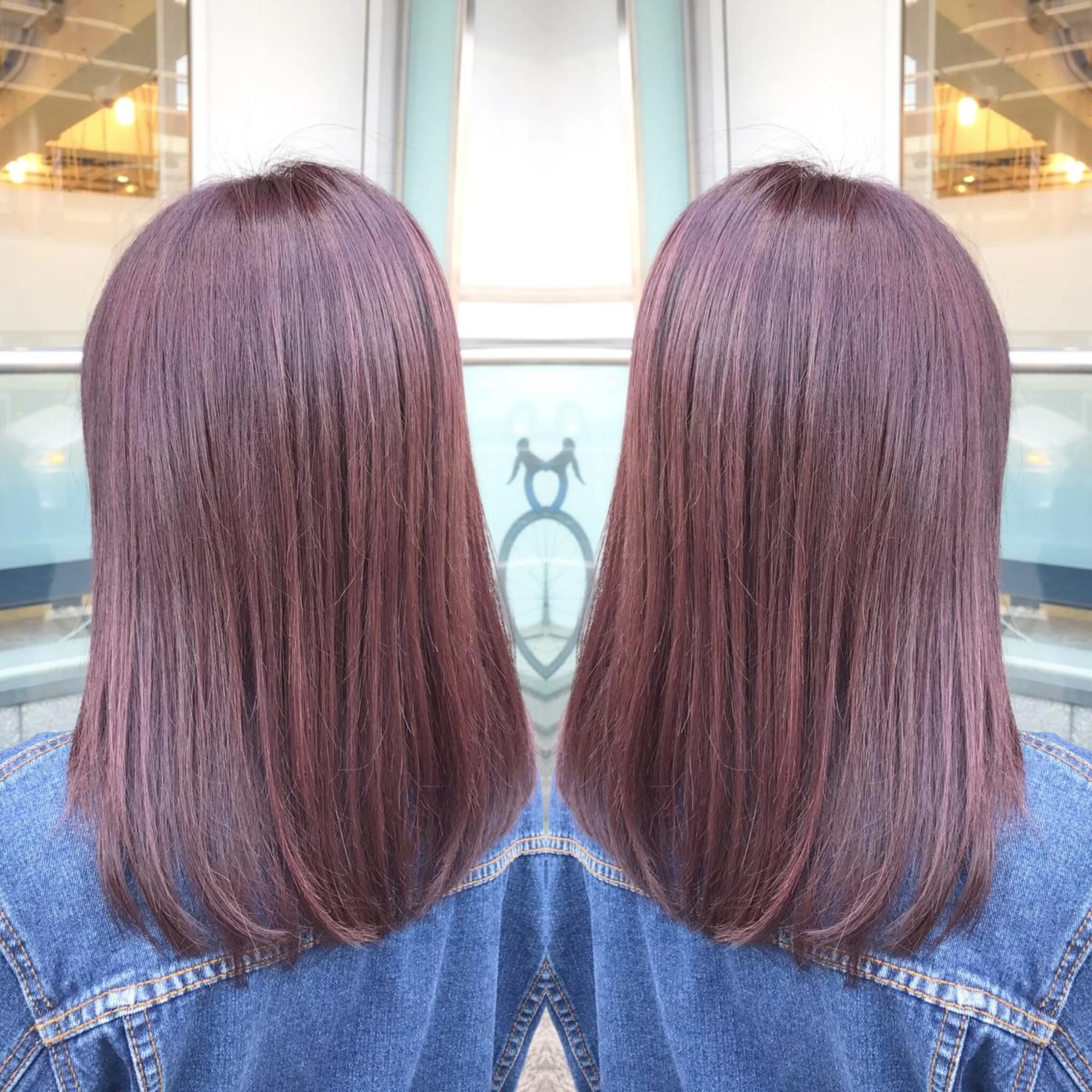 セミロング カラー イルミナカラー ラベンダーカラー ラベンダーピンク ピンクカラー 青木 茂樹⭐️ 透明感カラーのヘアスタイル