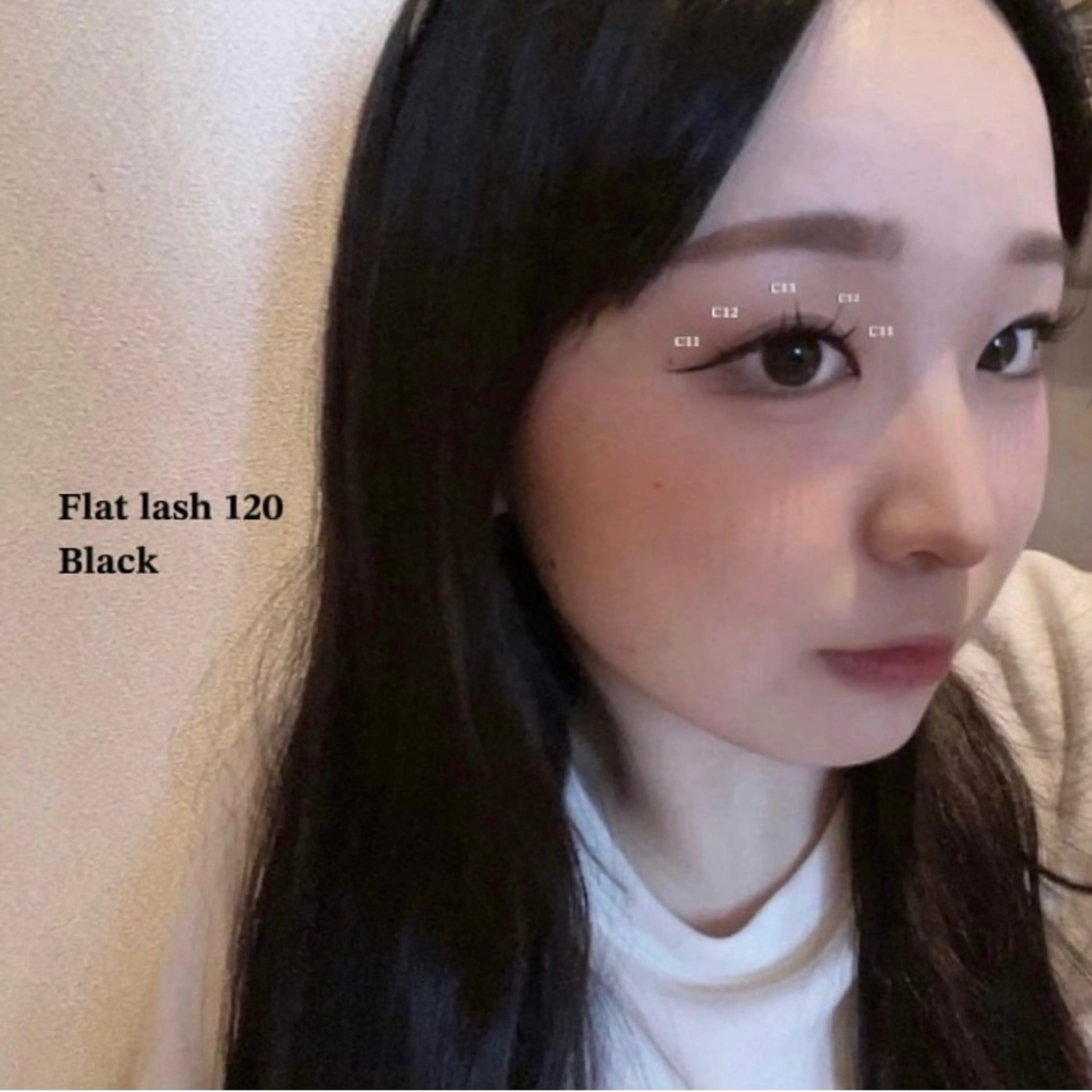 マツエク・マツパ 束感まつ毛 フラットラッシュ 韓国風マツエク パリジェンヌラッシュリフト ボリュームラッシュ 肌に馴染むハイトーン /ミルクティーカラーのヘアスタイル