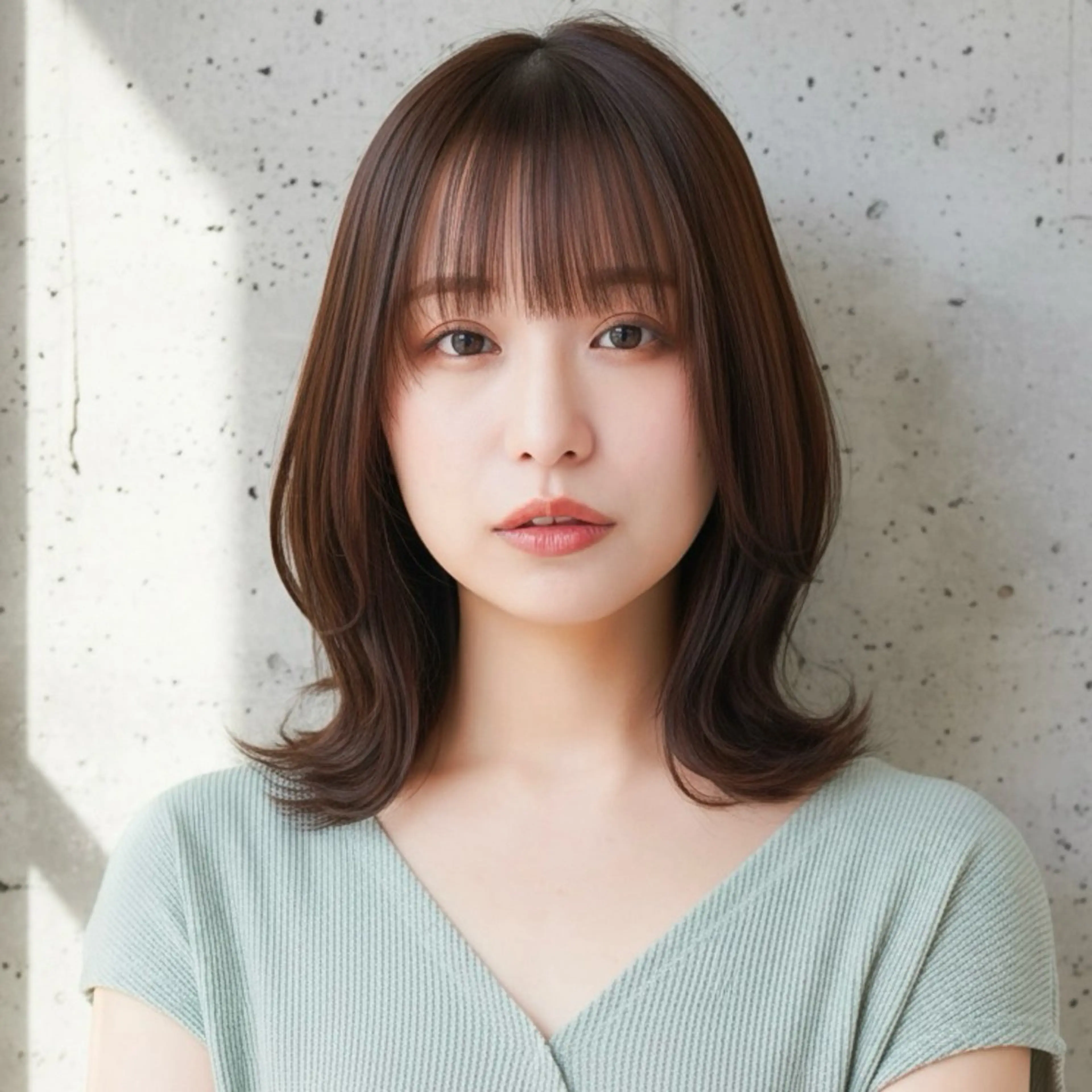 ミディアム カット ヘアカラー ハッシュカット 田窪珠妃のヘアスタイル