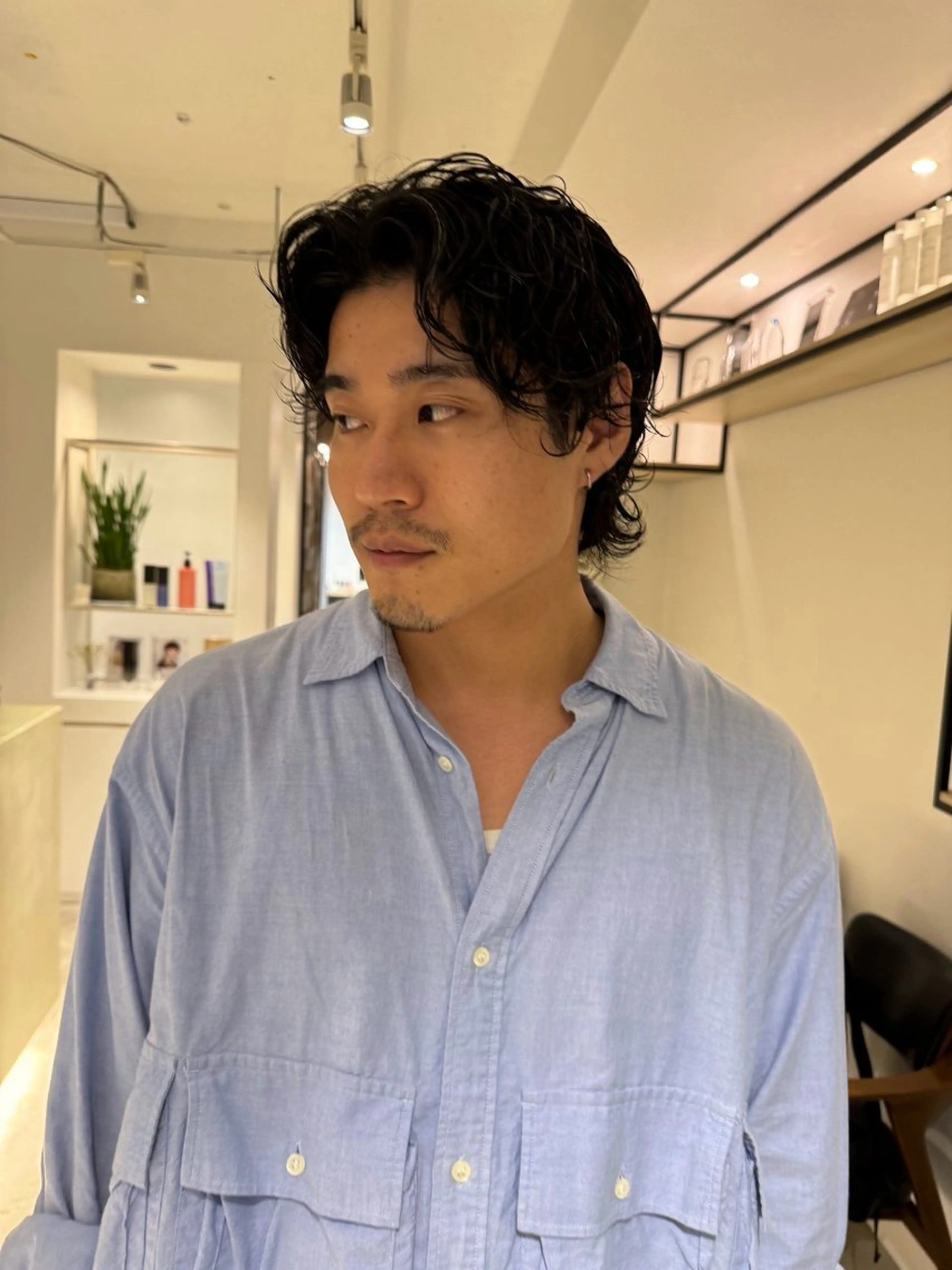 メンズ カット パーマ 透明感カラー/似合わ せカット/大島実加永のヘアスタイル