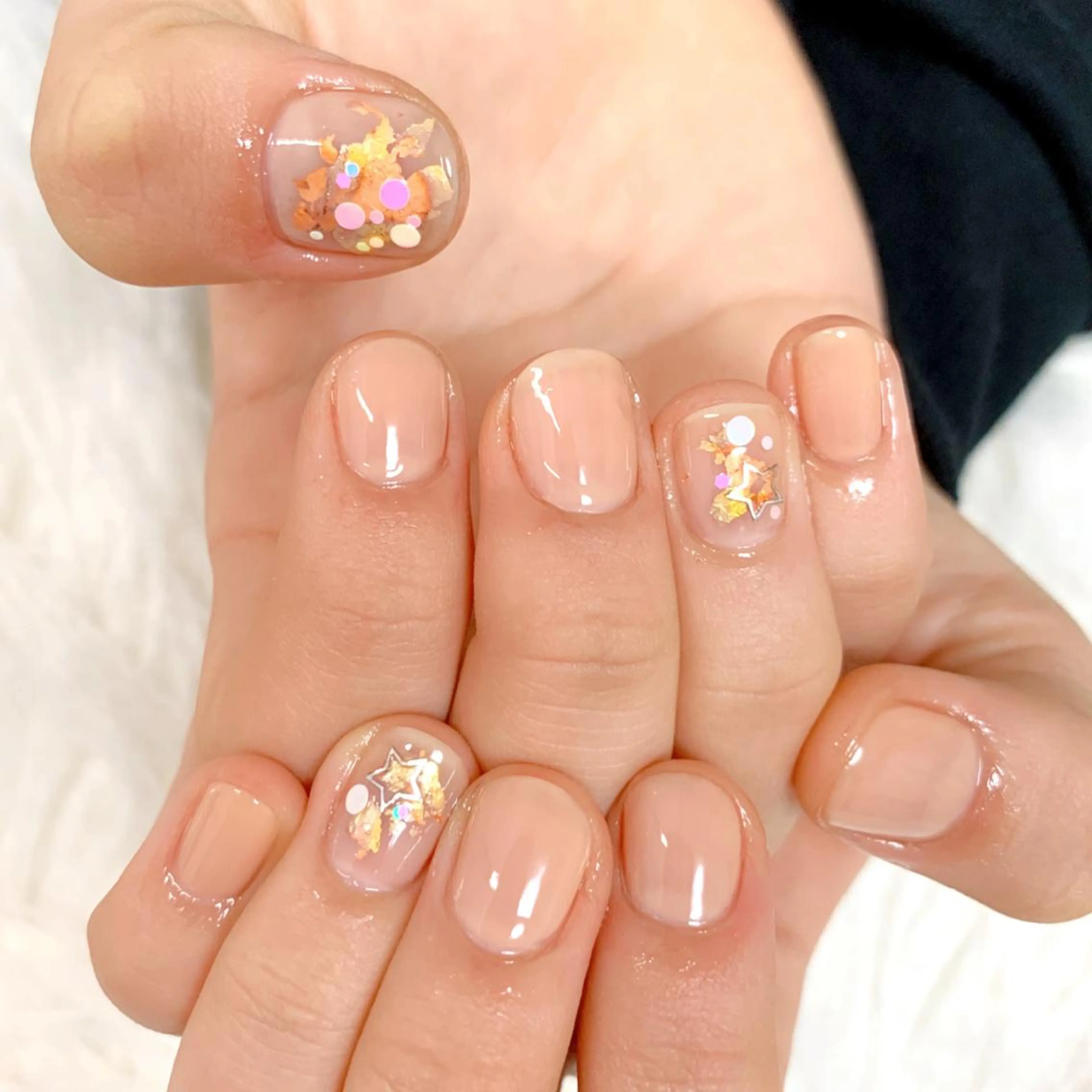 ショート カラー キッズ ネイル アートネイル ワンカラーネイル honey meeのネイルデザイン