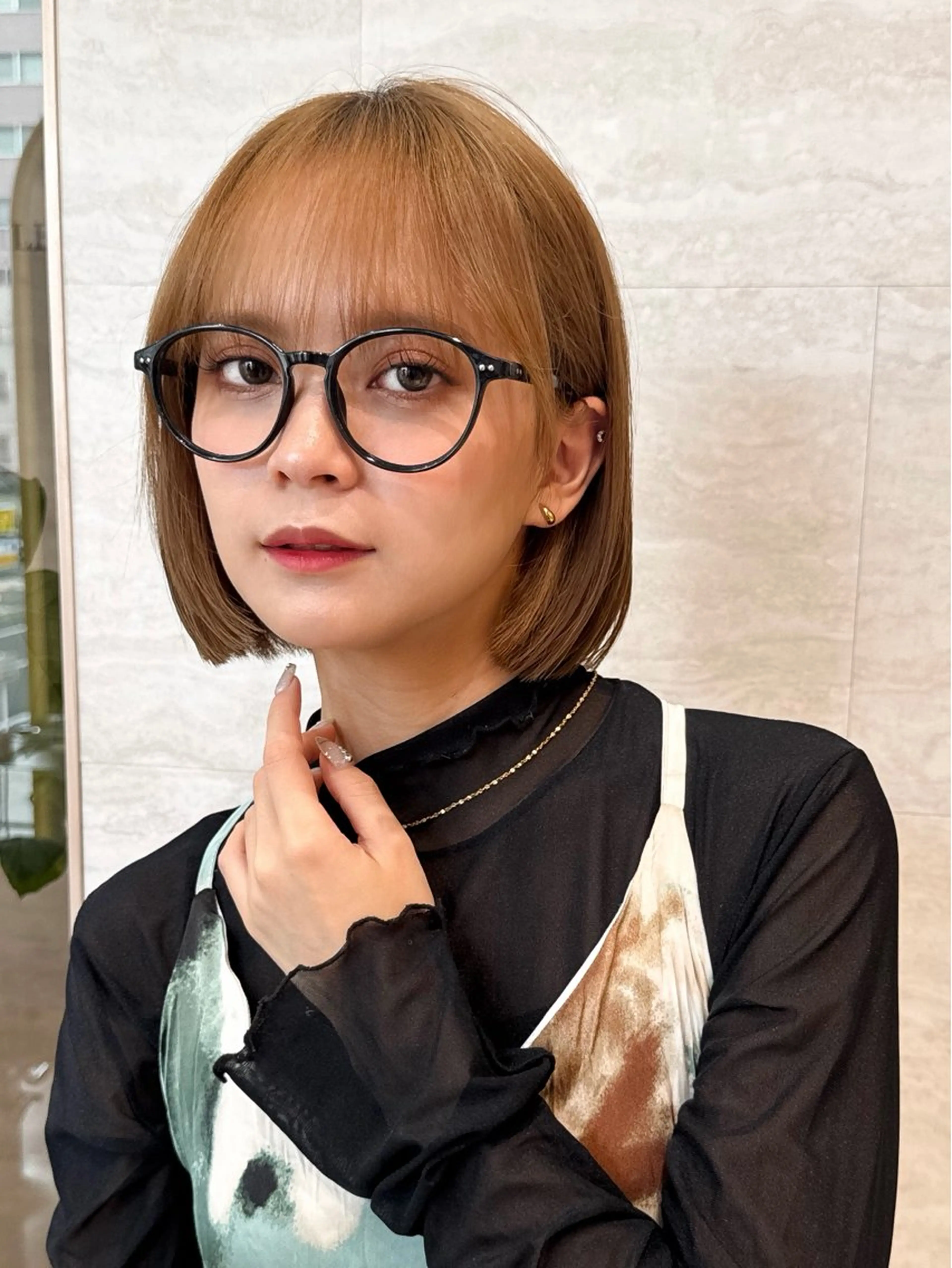 ミディアム 🫧ボブ／縮毛矯正／ 韓国／ゆーな🫧のヘアスタイル