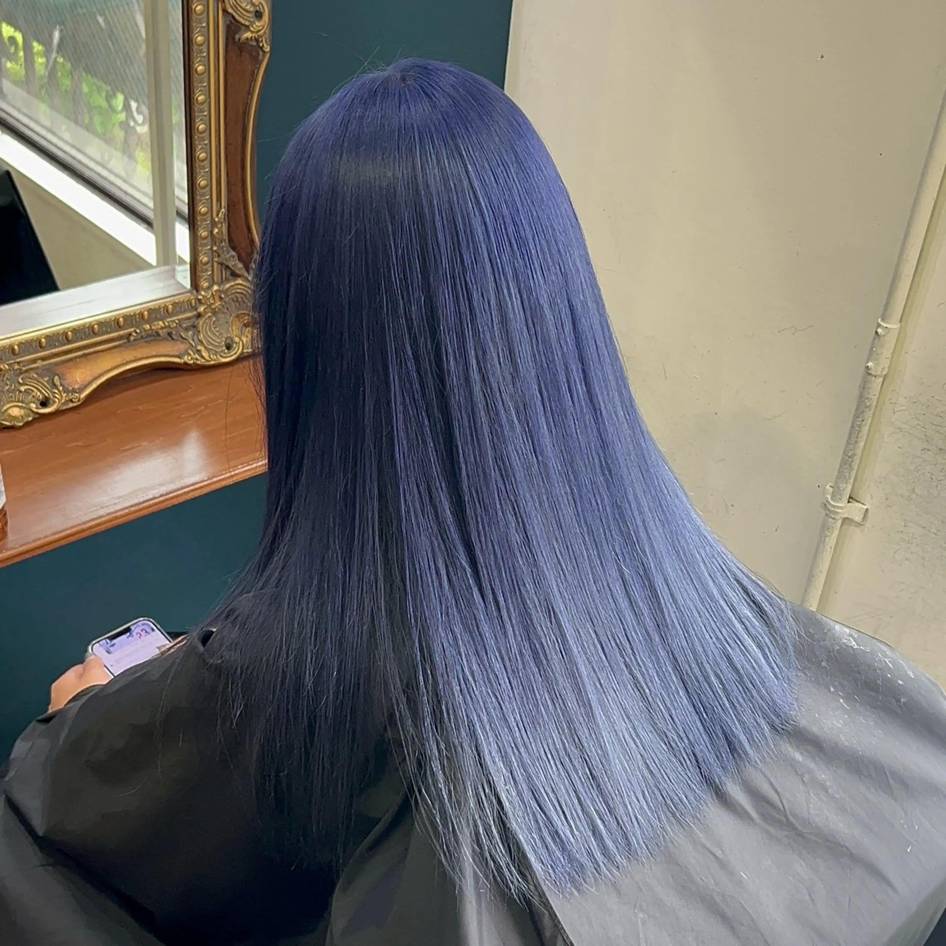 ロング カラー ブルーカラー ブルーバイオレット バイオレットカラー オカベ ショウマのヘアスタイル