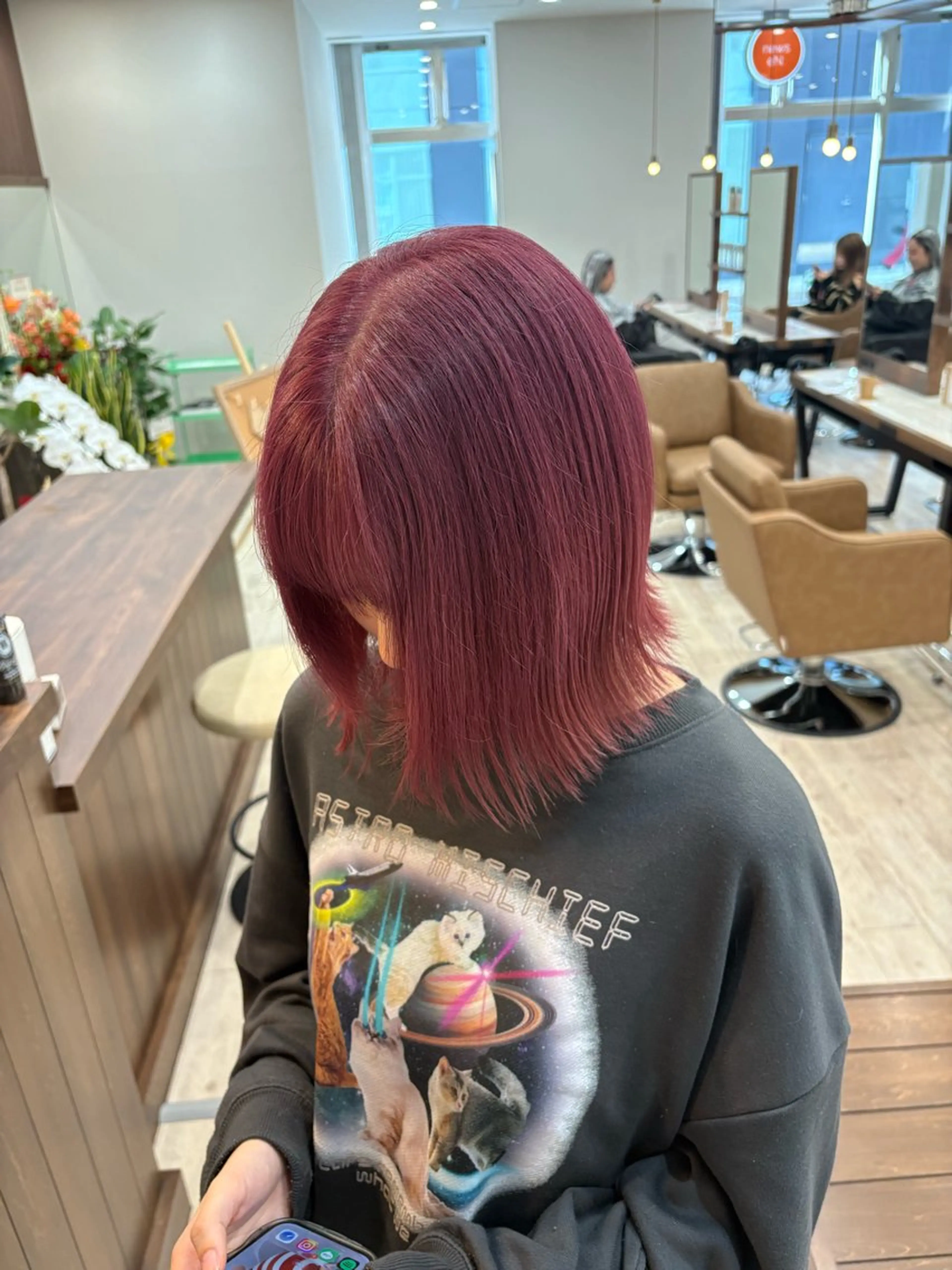 カラー カット ヘアカラー トリートメント まろみ暖色×ボブ ×chia🕯のヘアスタイル