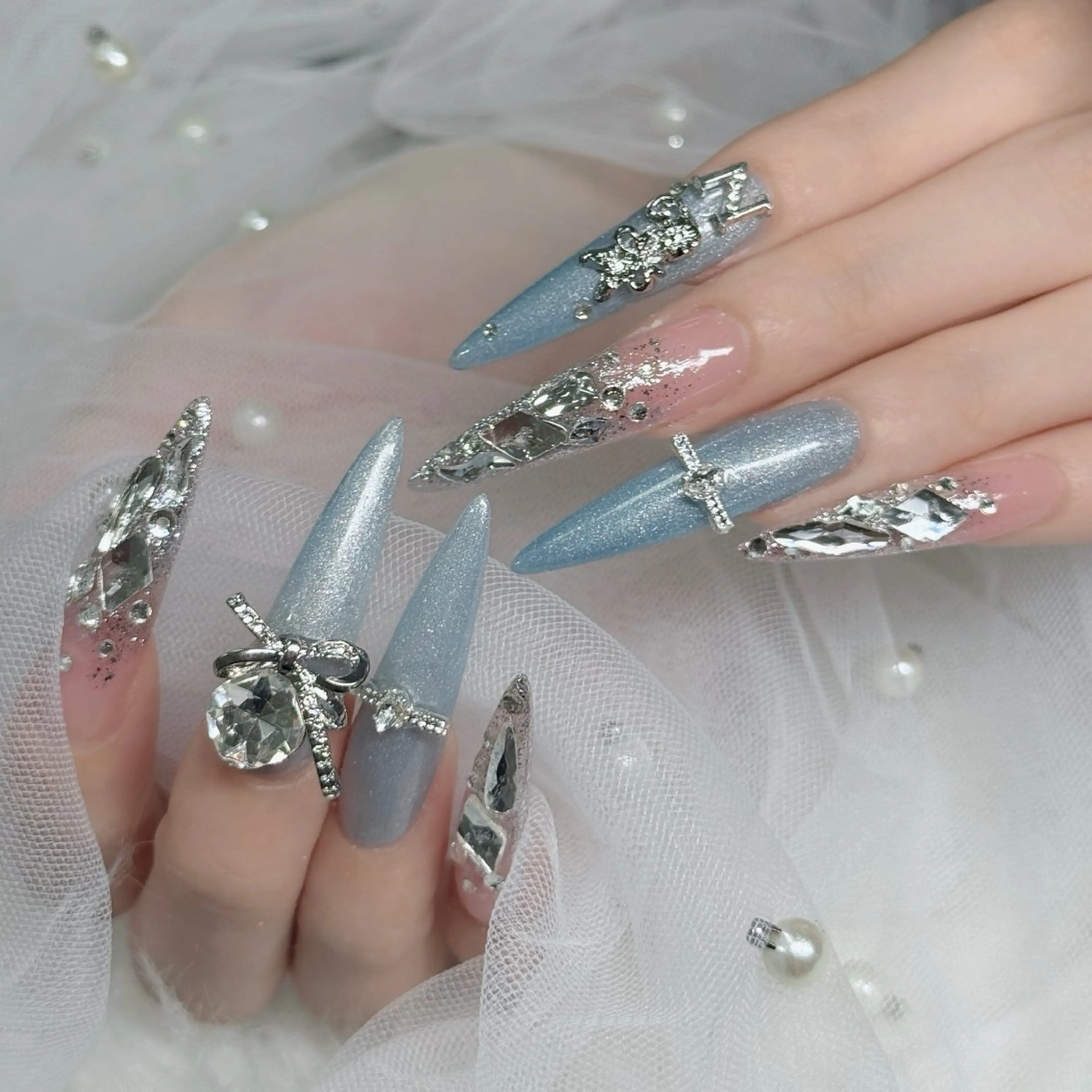 ネイル フットネイル フレンチネイル グラデーション 韓国ネイル ロングネイル ハンドネイル Hani Nail Salonのネイルデザイン