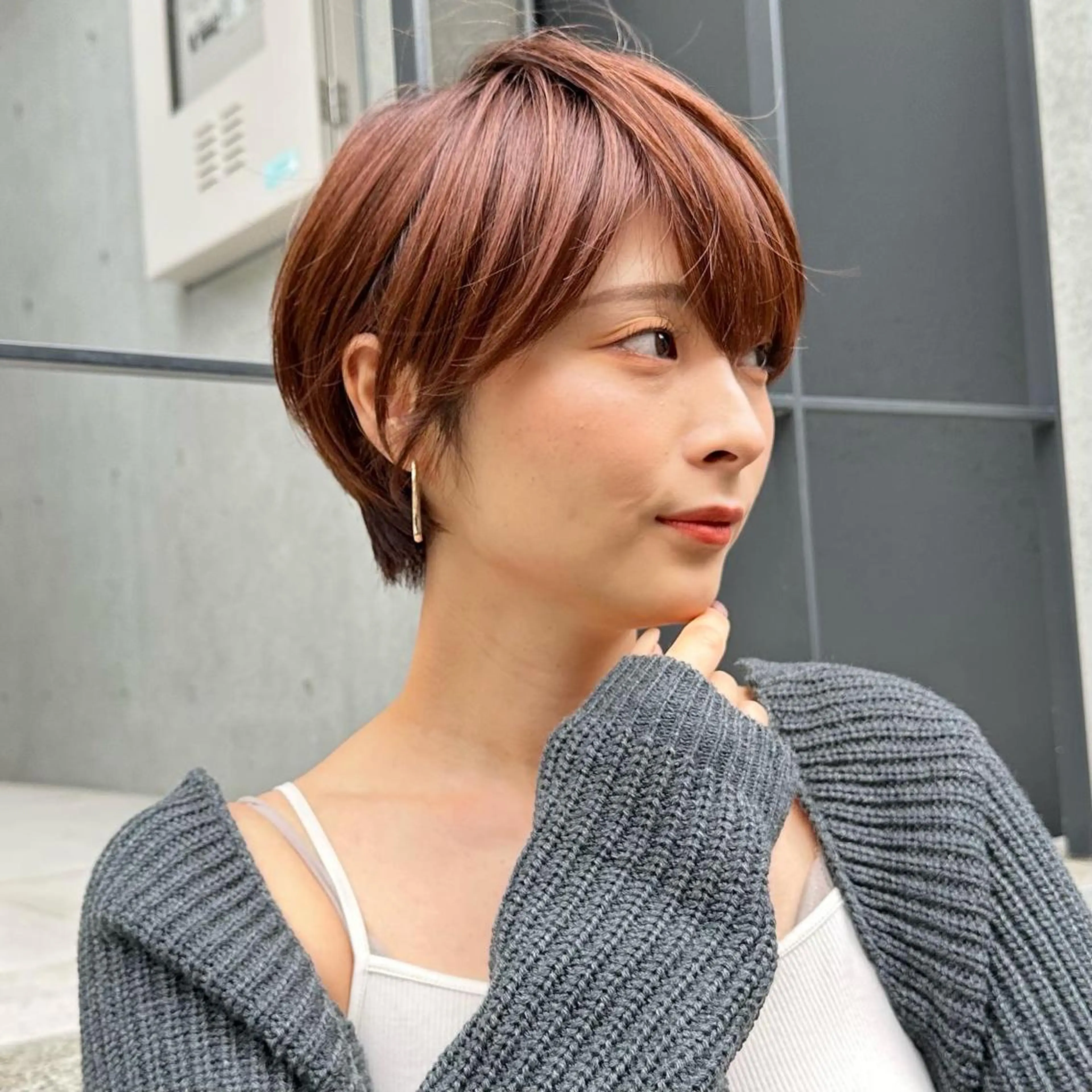 ショート オレンジブラウン ショートヘア カット ヘアカラー ショート/レイヤー カット/服部タカノリのヘアスタイル