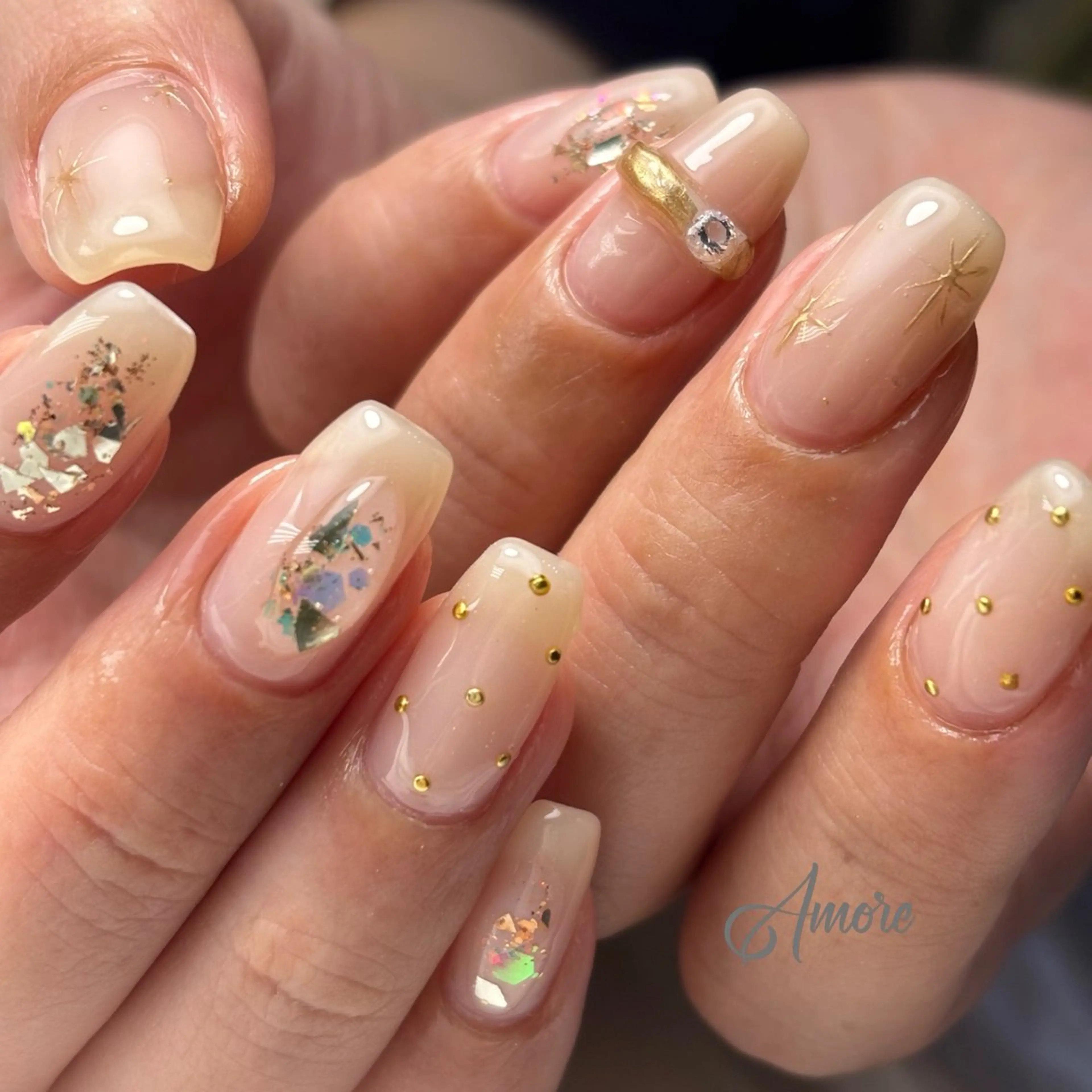ネイル ジェルネイル キラキラネイル 韓国ネイル マグネットネイル パラジェル You kyehwaのネイルデザイン
