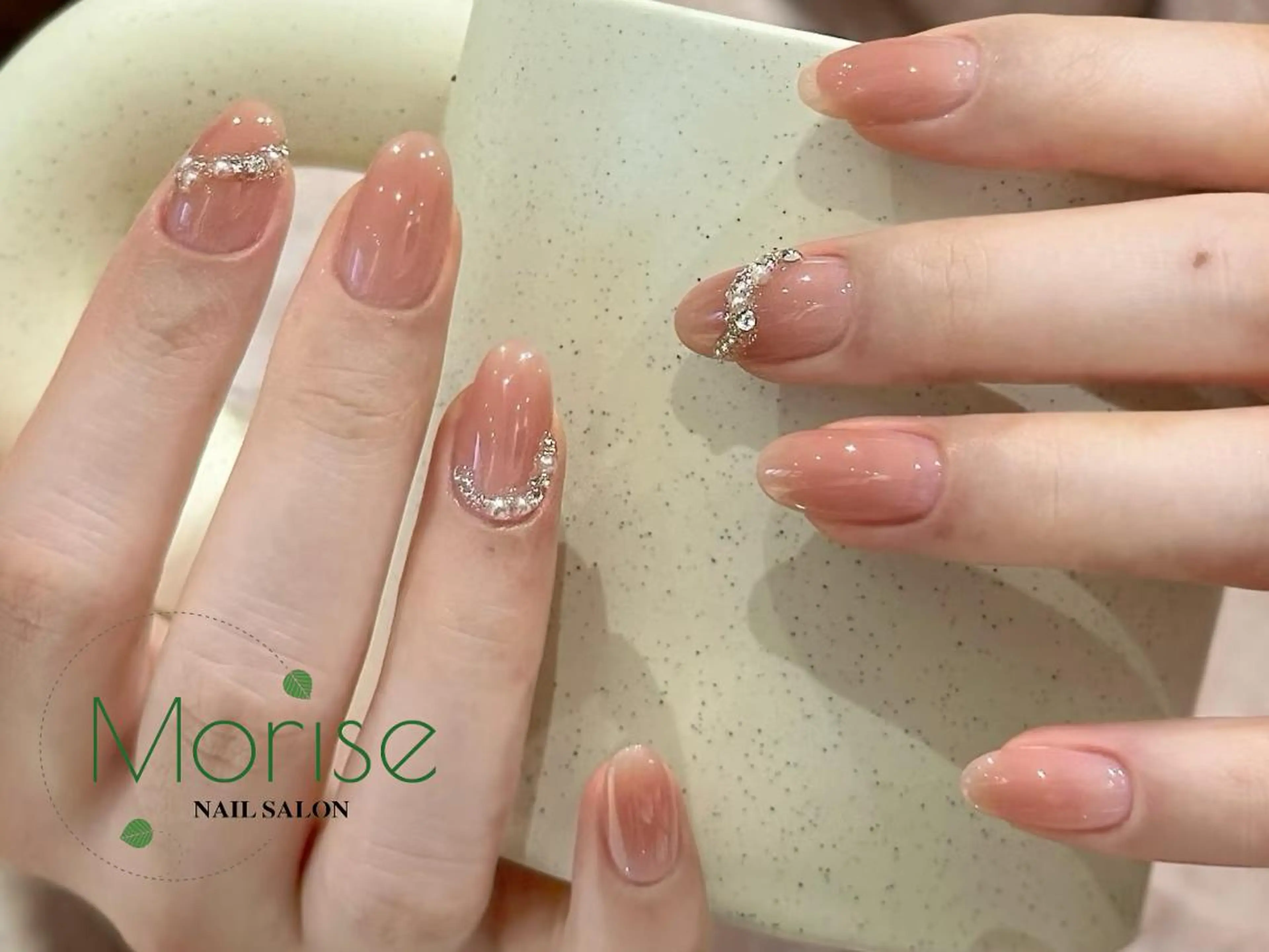 ネイル 長さ出し フレンチネイル ジェルネイル ガラスフレンチ 韓国ネイル MoriseNail Jr研修💜はるかのネイルデザイン