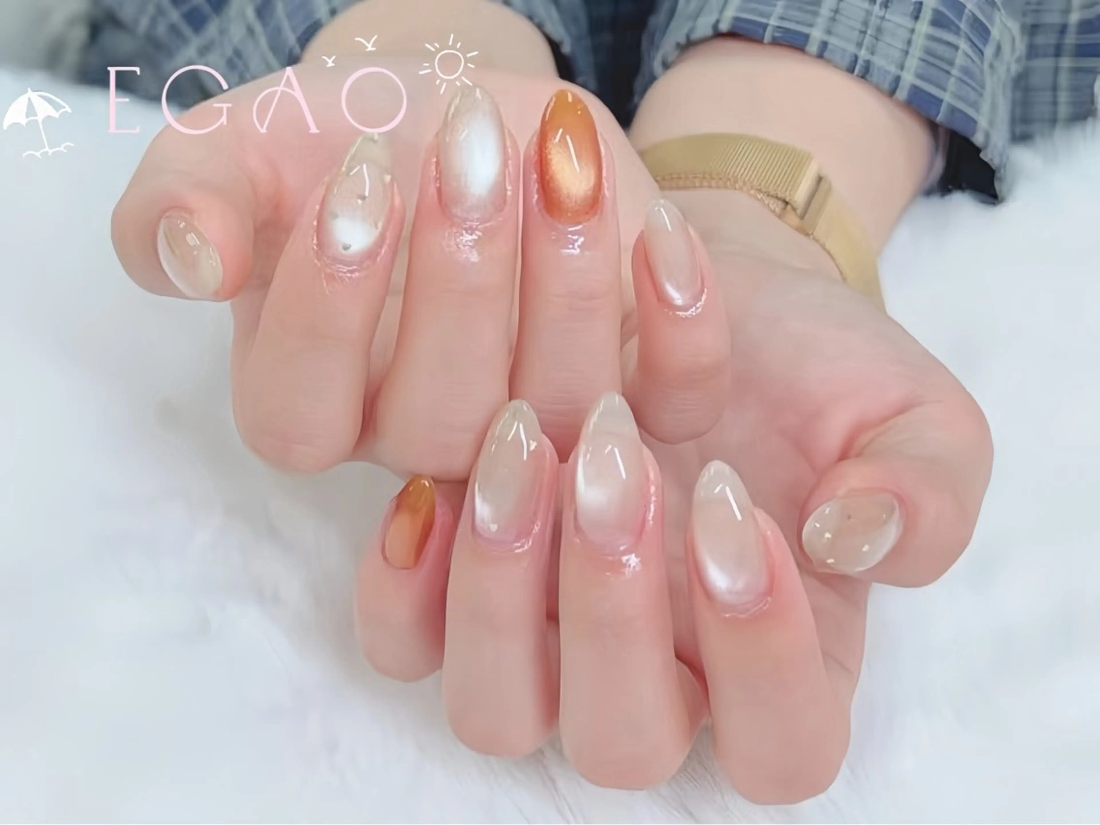ネイル アートネイル フットネイル フレンチネイル ジェルネイル グラデーション Egao Nail錦糸町店のネイルデザイン