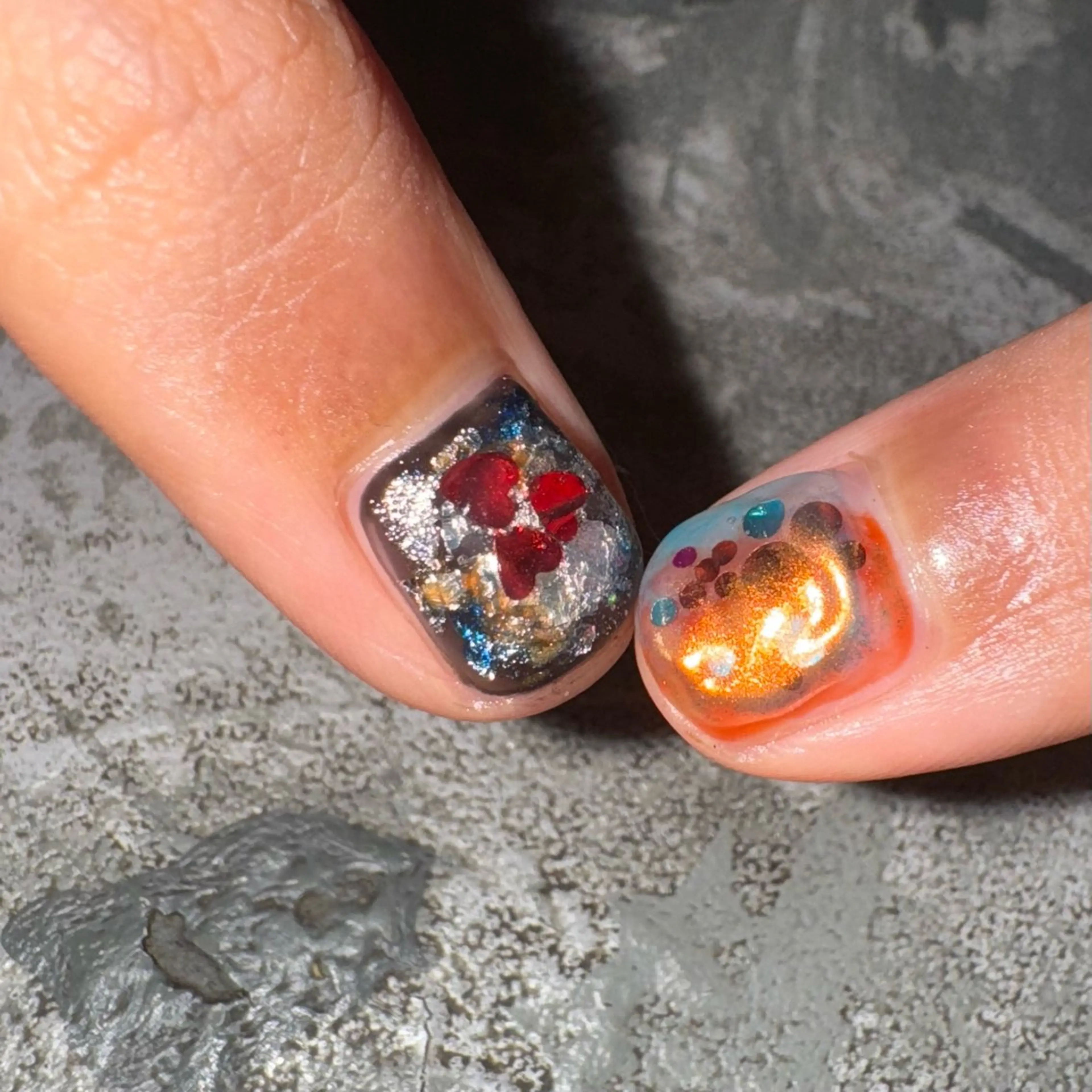 【オフケア込み】~3本アート🩷💙💛の写真