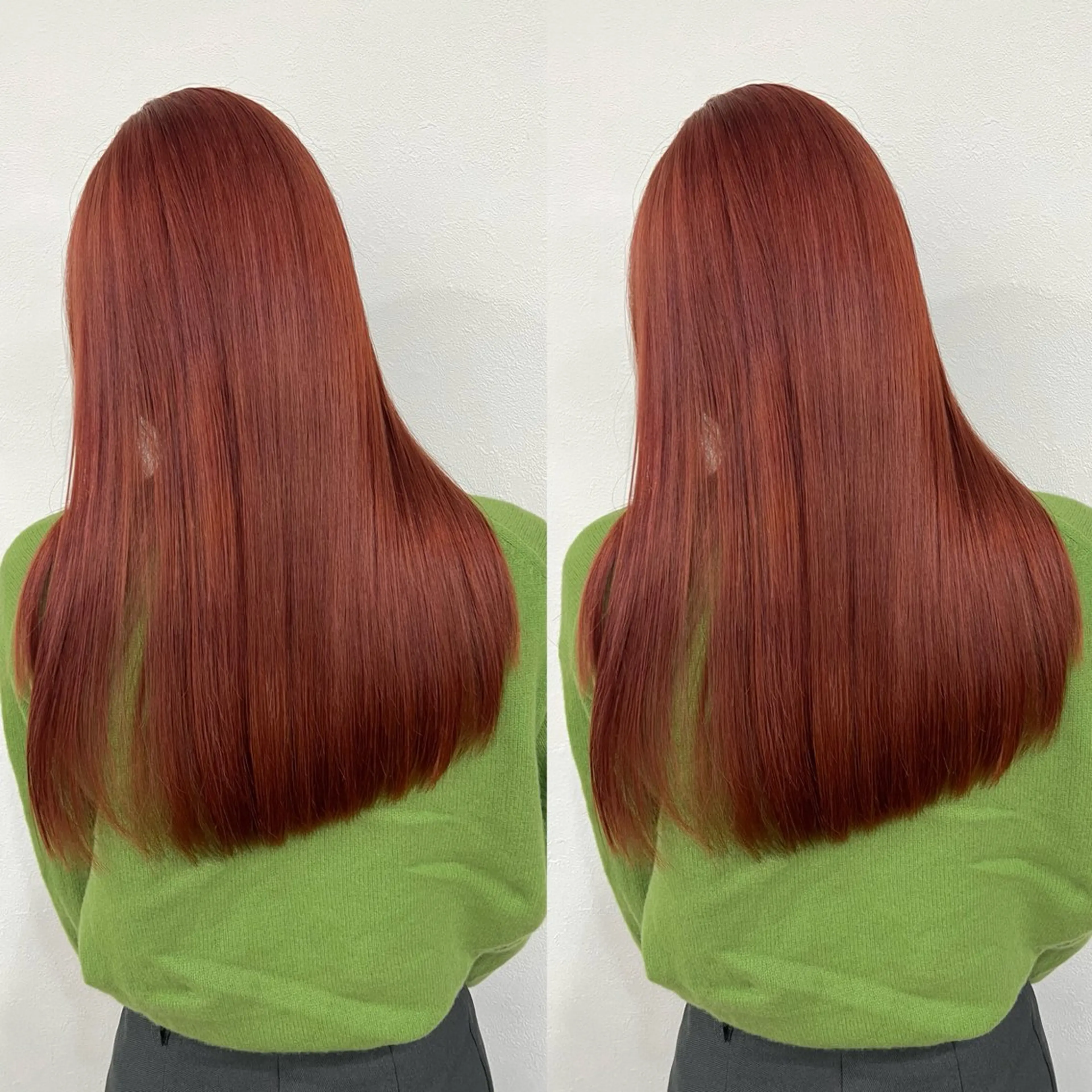 ロング カラー オレンジピンク TOKI mahoのヘアスタイル