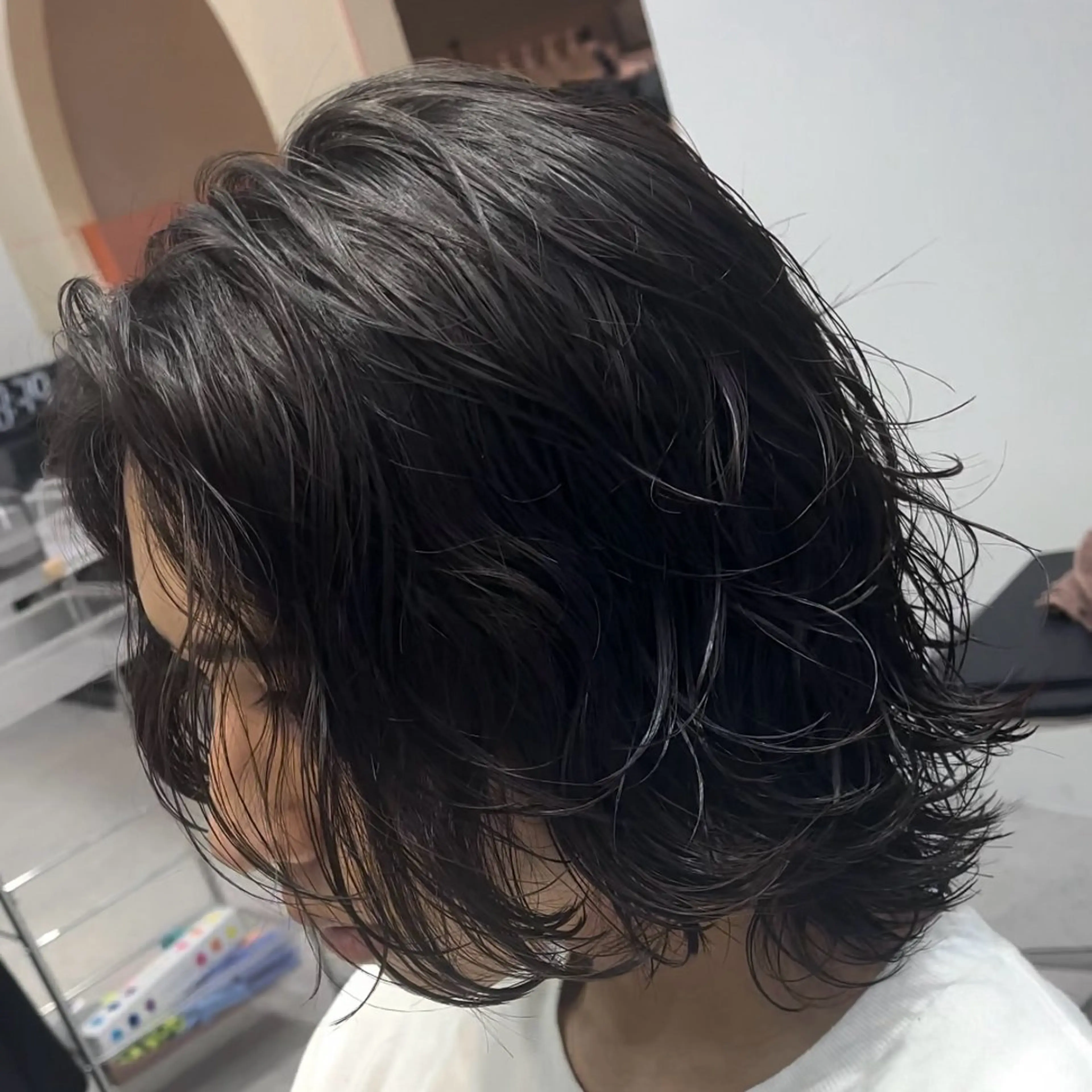 ロング パーマ ヘアアレンジ メンズ カット パーマ fifth 石川 凪のヘアスタイル
