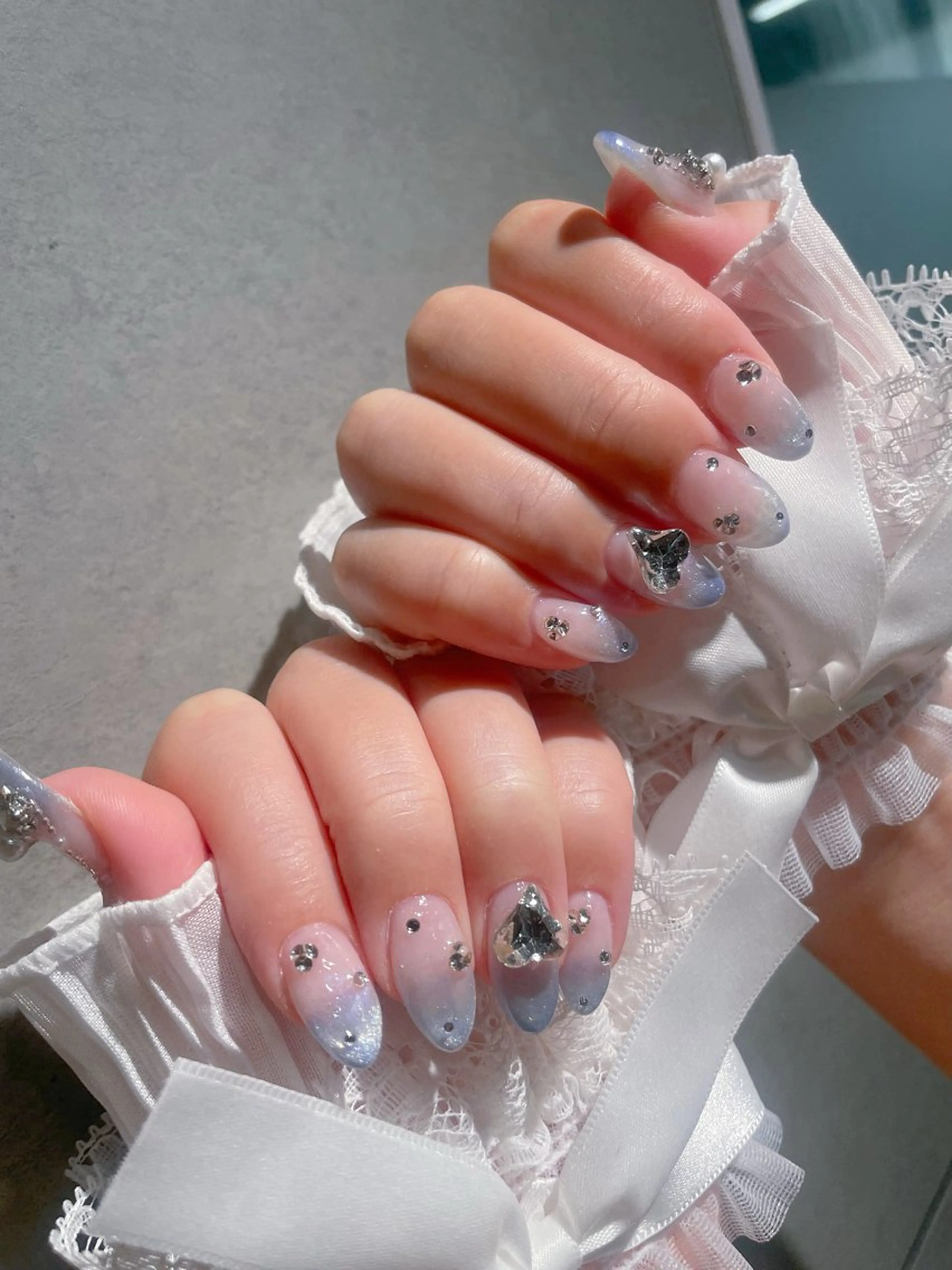 ネイル ブルー マグネットネイル I-nail Moeのネイルデザイン