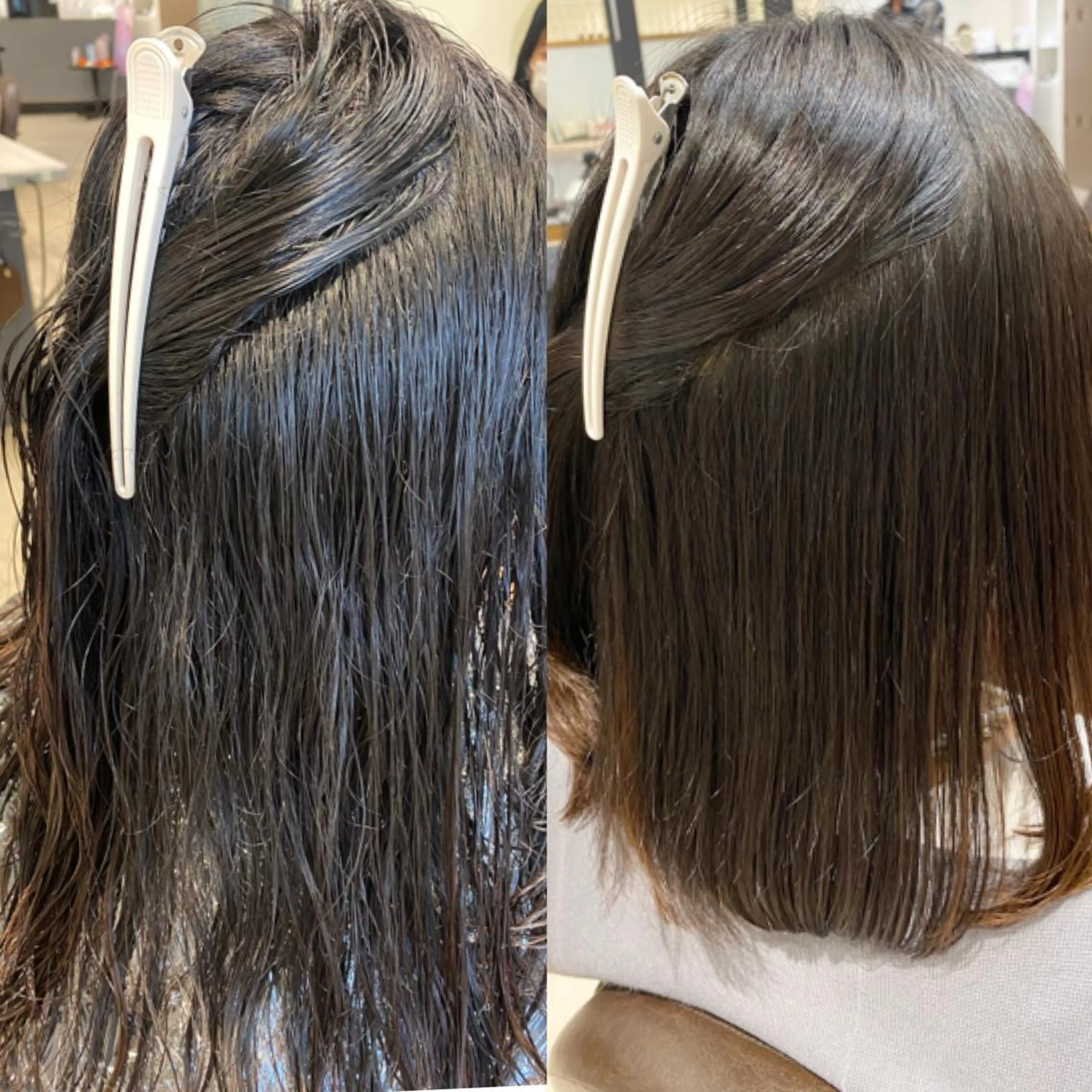 セミロング 縮毛矯正 equal銀座 黒田💚のヘアスタイル