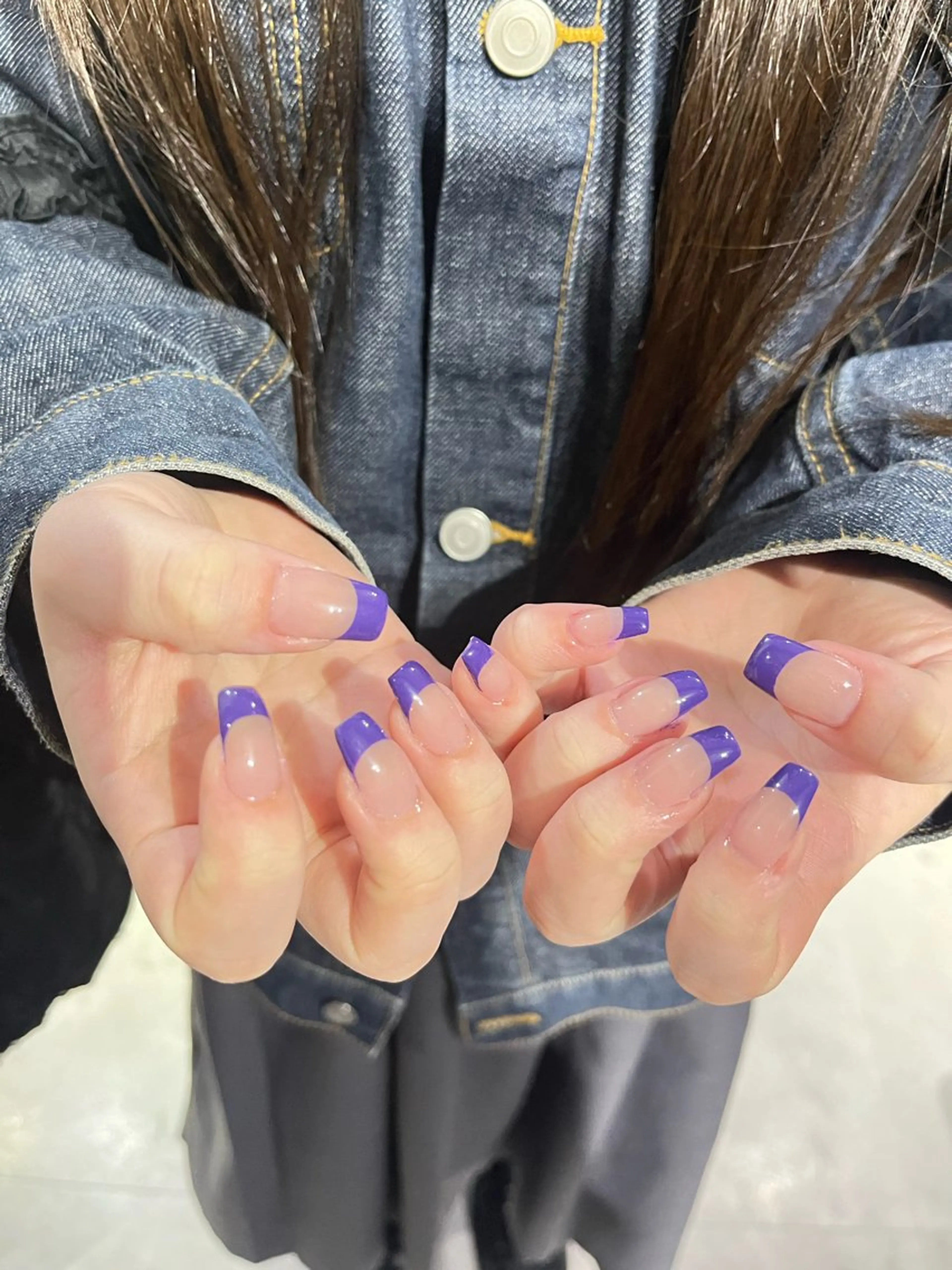 フレンチデザイン限定🎶カラー変更、パーツ付可能⭐️の写真