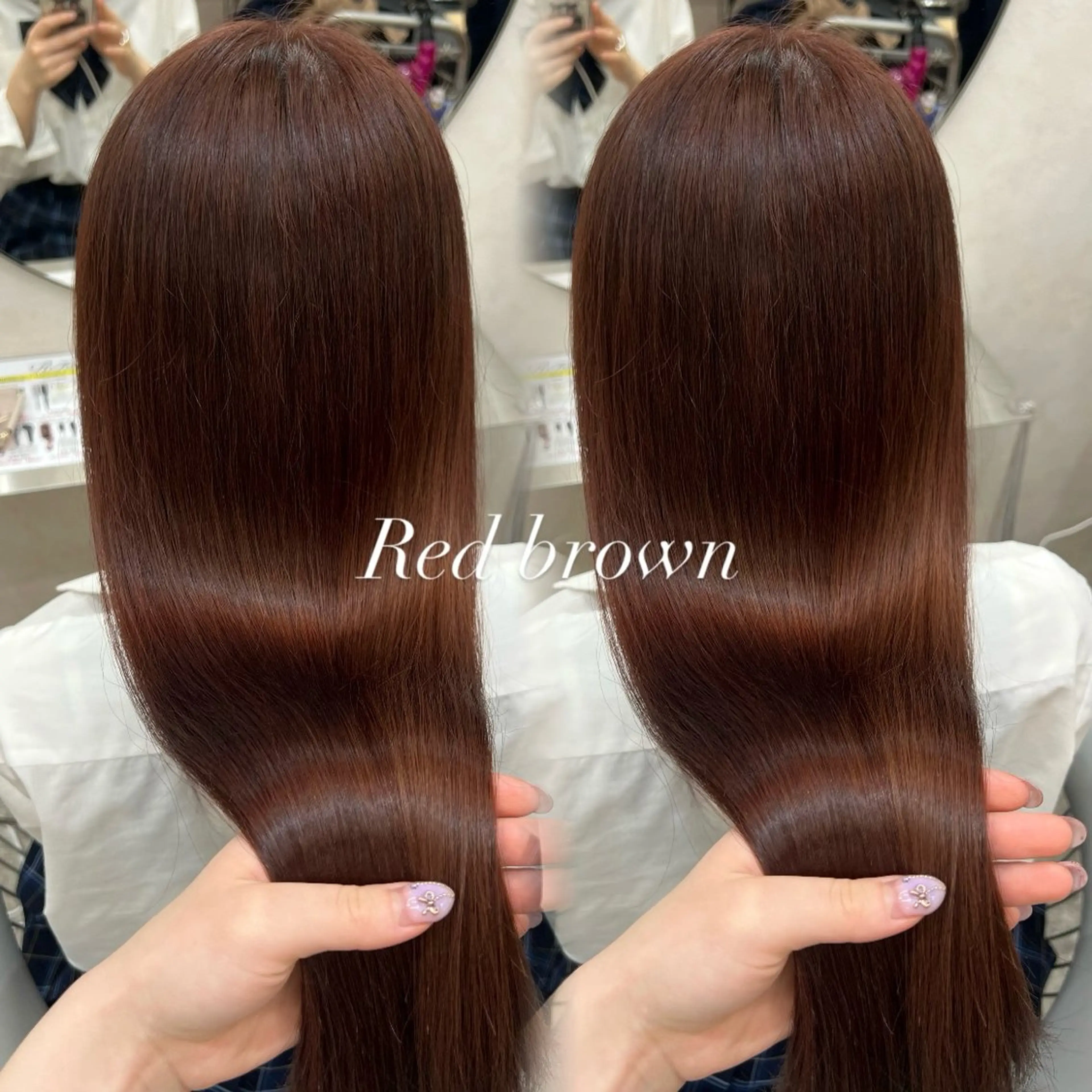 【🪽流行りの中明度カラーを叶える🪄🪽】ブリーチなしダブル「うる艶」カラー+選べるAujuaトリートメント🏹💖の写真