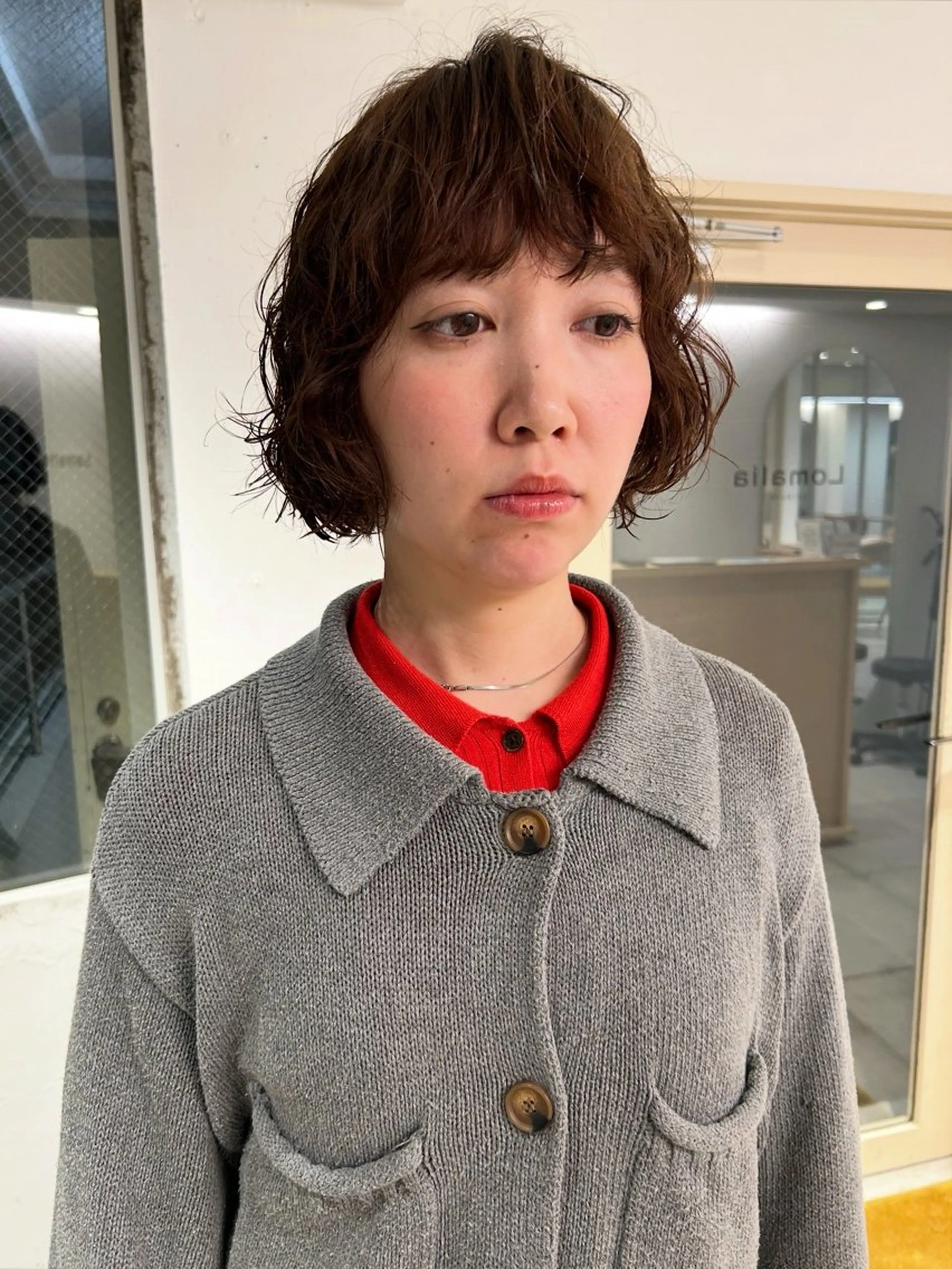 ミディアム カット パーマ ケアパーマ/ケアブリ ーチdaisukeのヘアスタイル