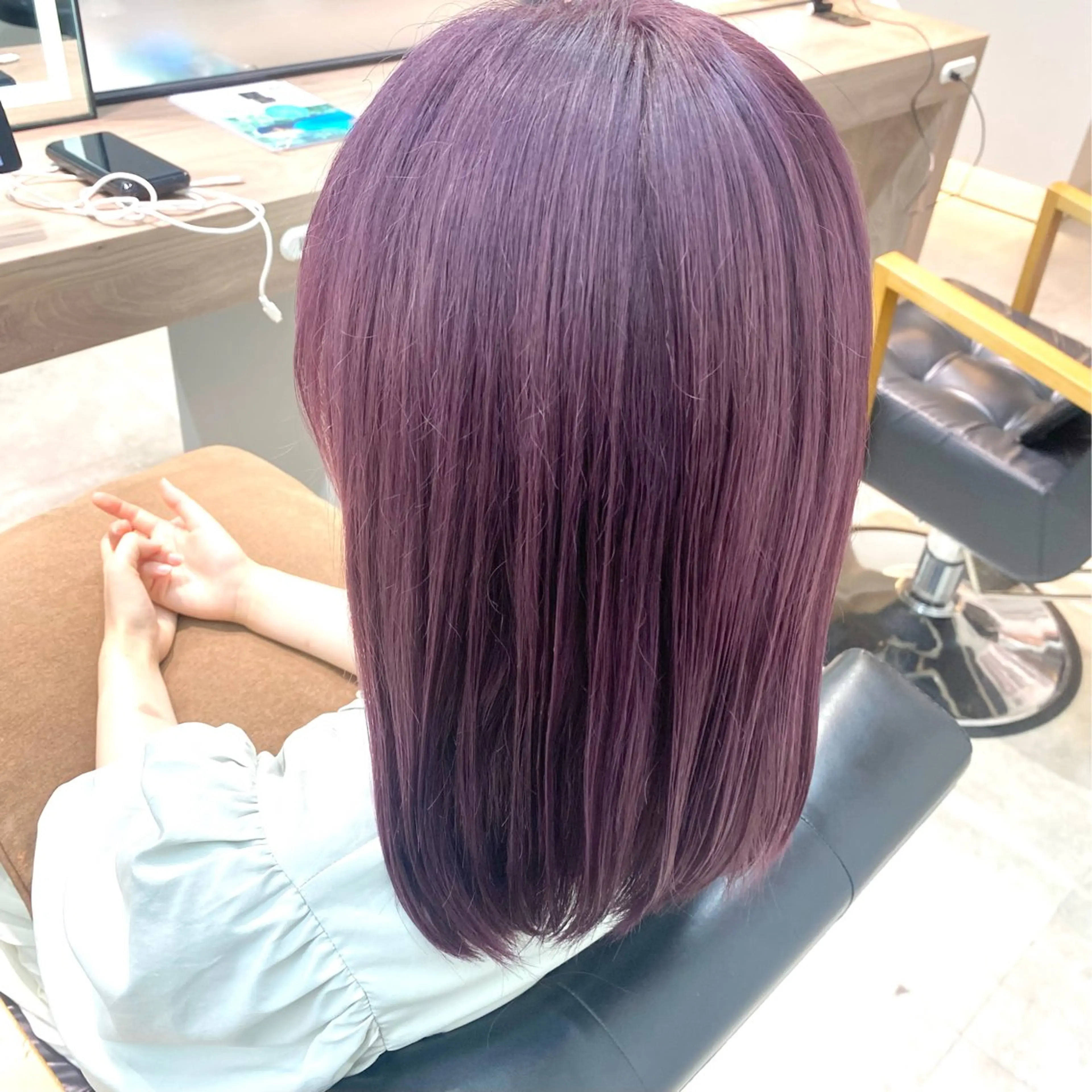 セミロング ヘアカラー トリートメント 吉原 みえのヘアスタイル