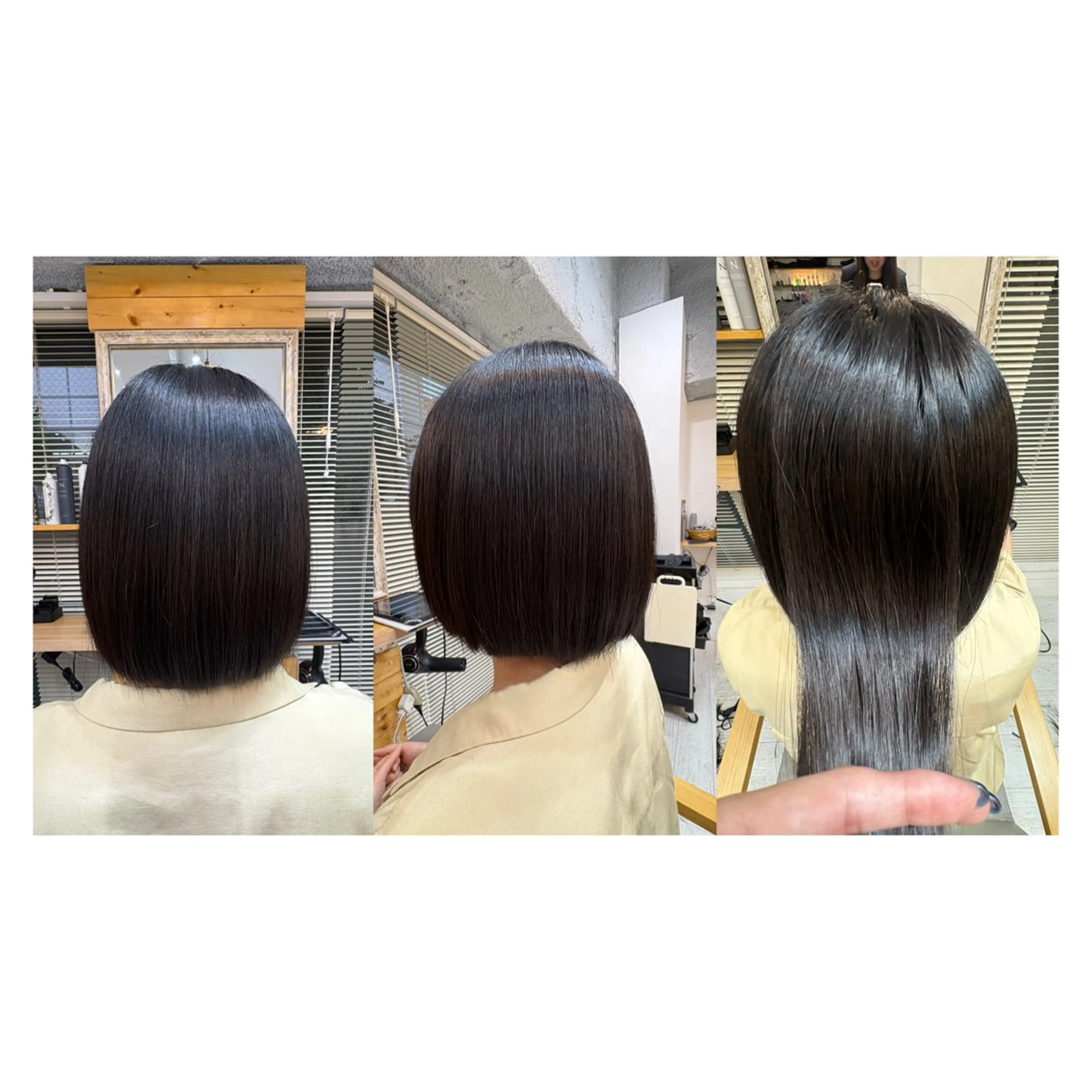ミディアム ボブ 縮毛矯正 レイヤーカット・ 縮毛矯正 星野のヘアスタイル