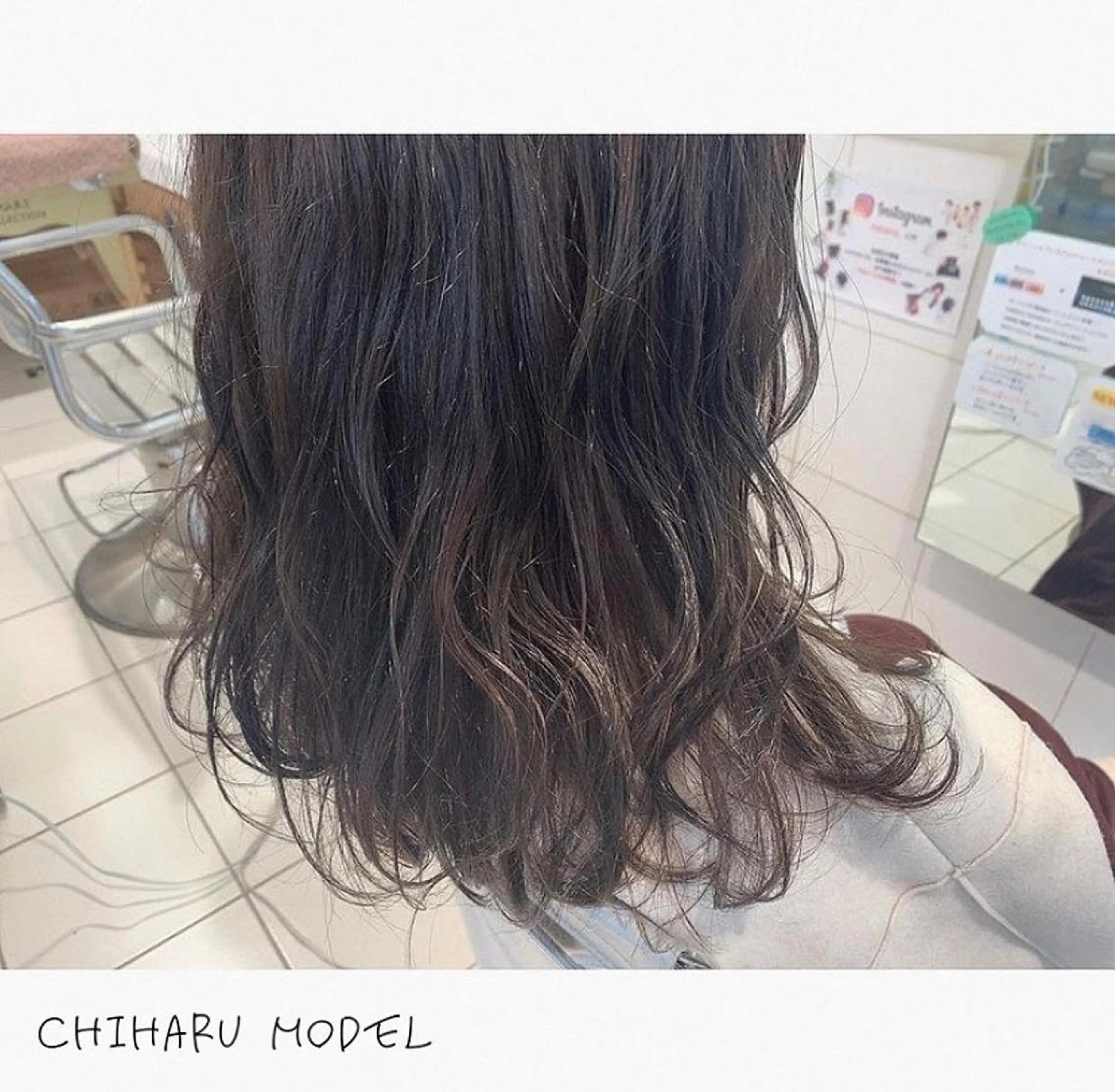 セミロング カラー パーマ sa chiのマツエク・マツパデザイン