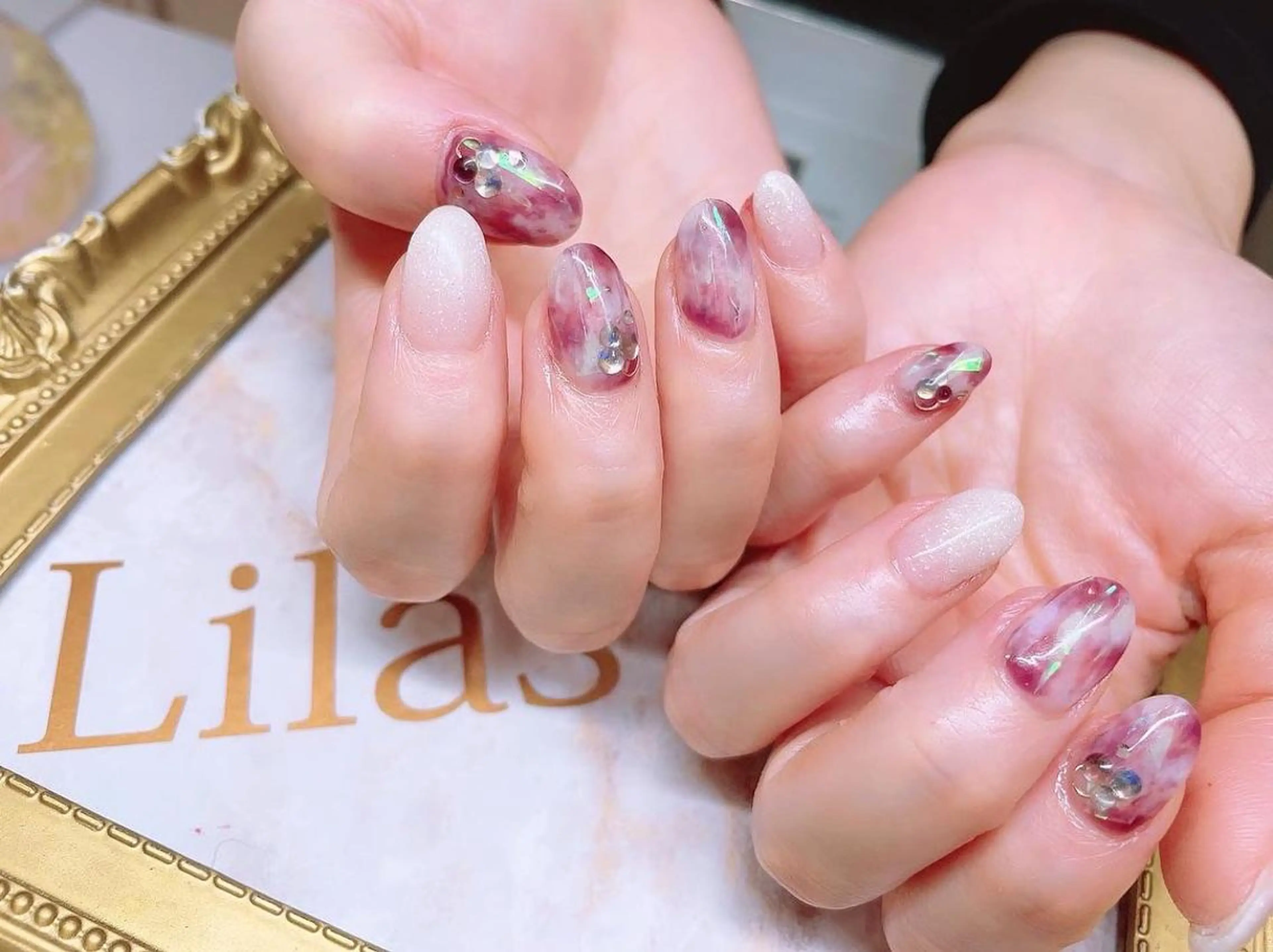 ネイル オーロラネイル 入学式 ジェルネイル グラデーション 卒業式 Lilas Nailのネイルデザイン
