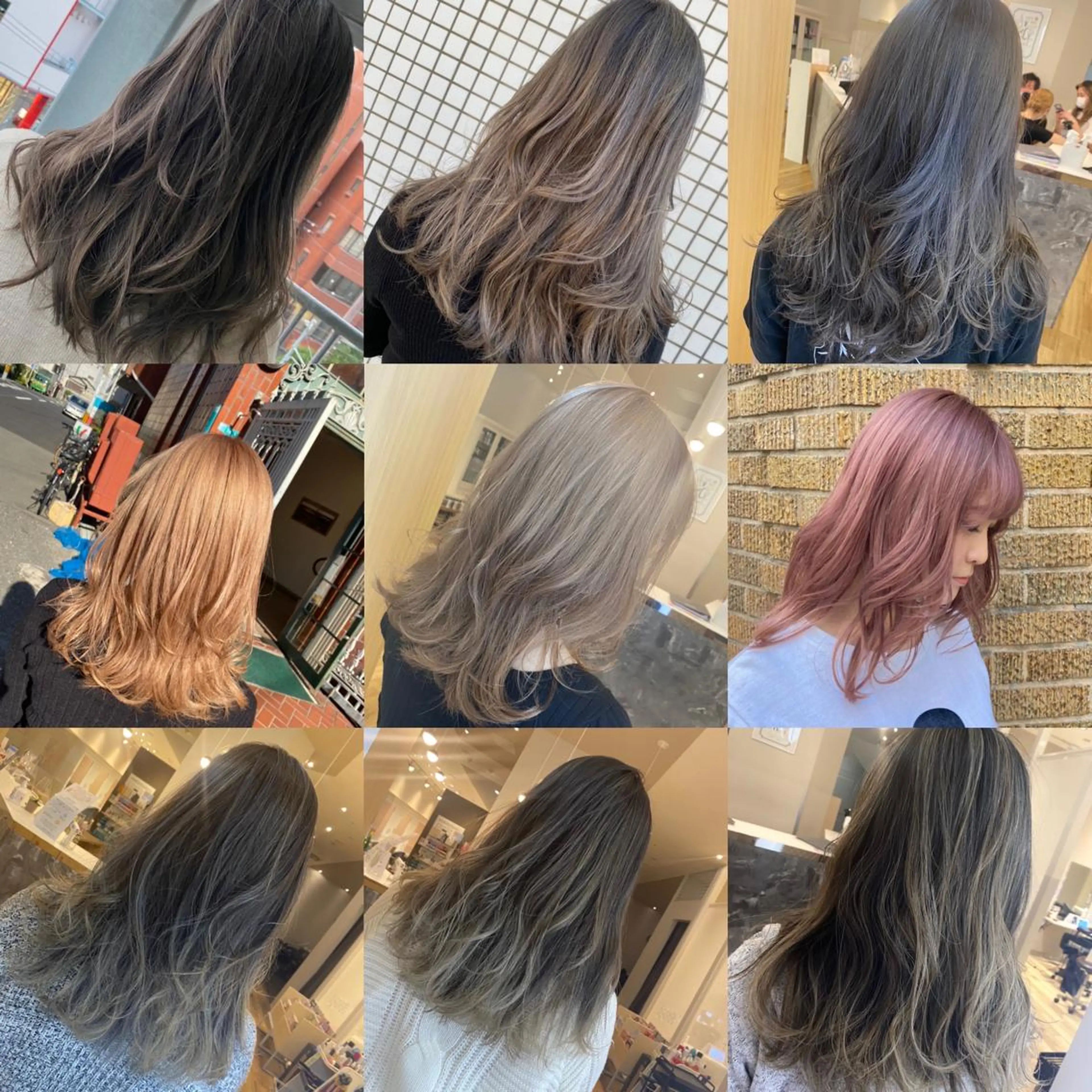 セミロング カラー カット ヘアカラー ハイトーンヘア/ 島崎　タクミのヘアスタイル