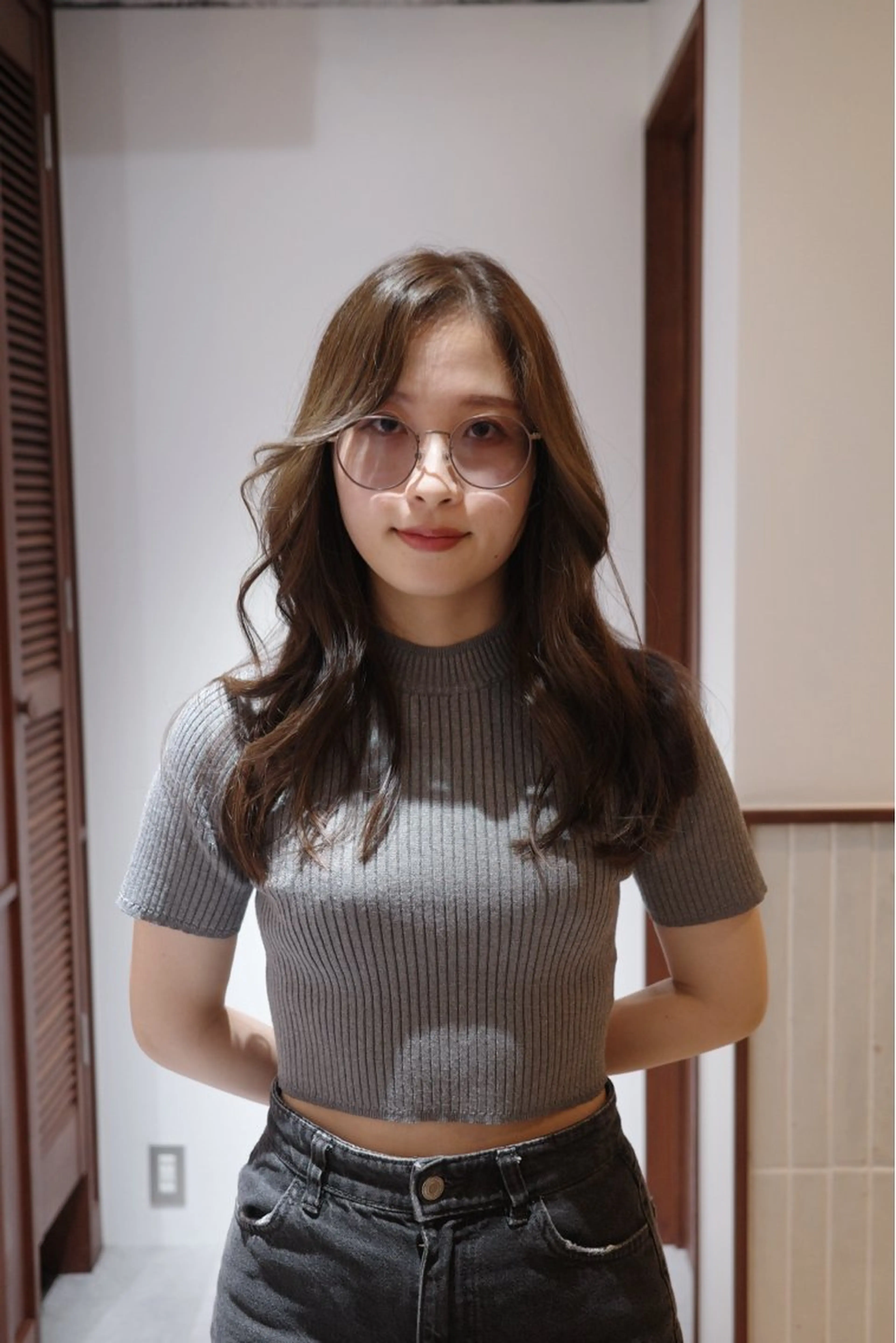 セミロング カラー ショートボブ グレージュ ボブ 韓国風ヘア レイヤーカット opus 店長大和 レイヤー/赤み消しのヘアスタイル