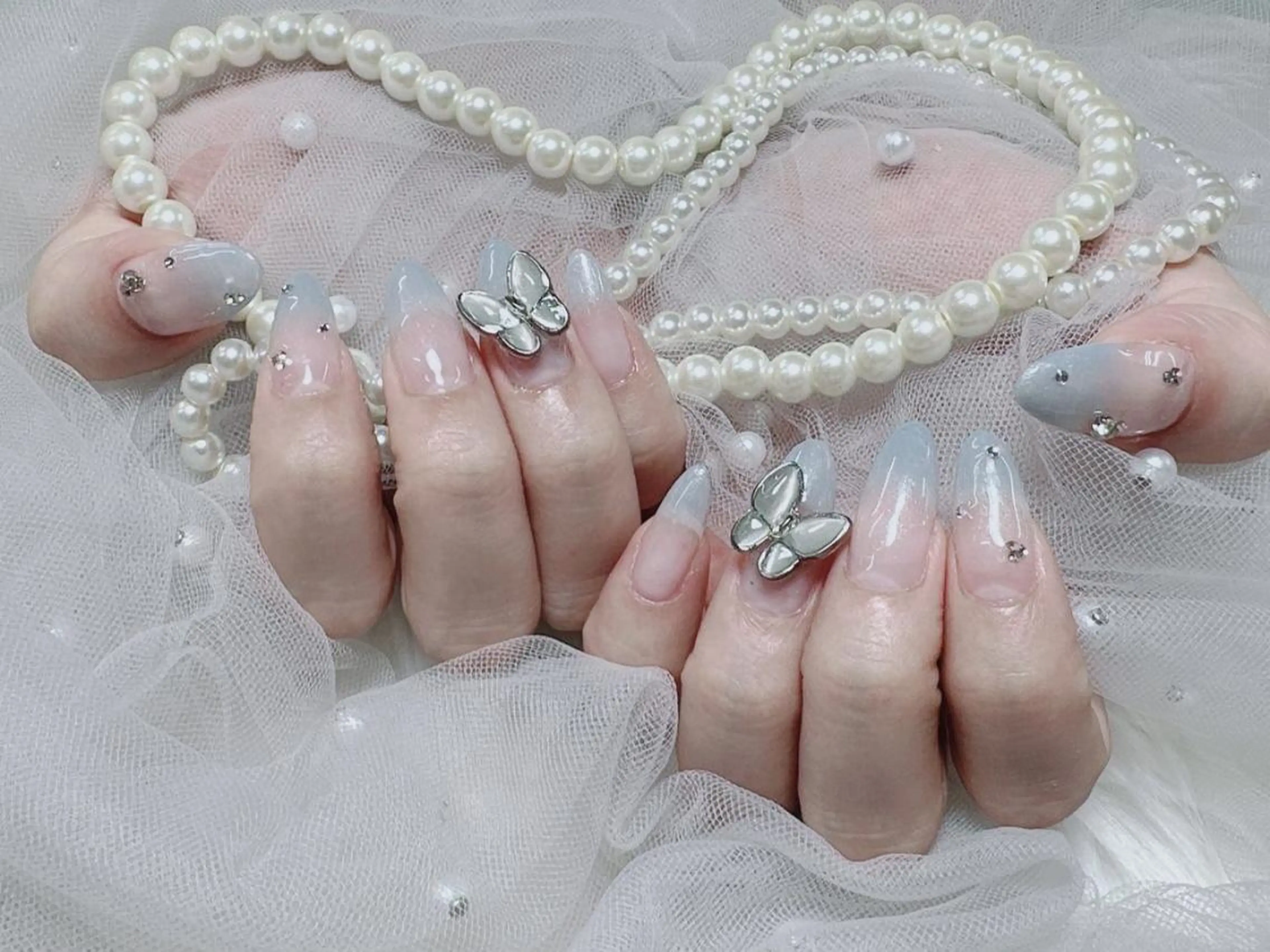 メンズ ネイル アートネイル フレンチネイル ジェルネイル キラキラネイル パラジェル ハンドネイル フットネイル Bloom kabukiのネイルデザイン