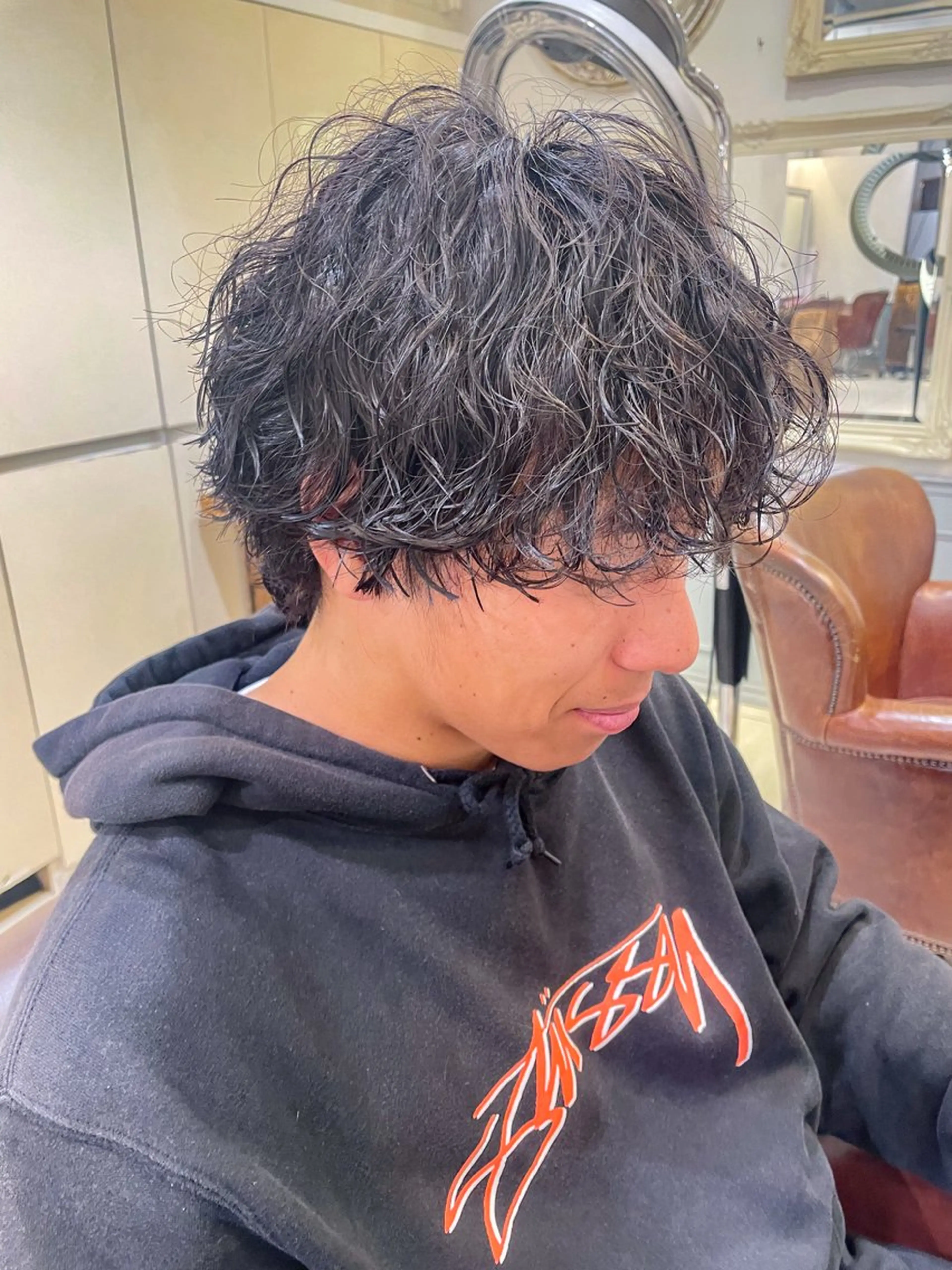 パーマ メンズ メンズパーマ カット パーマ ボブ ブリーチ/miinaのヘアスタイル