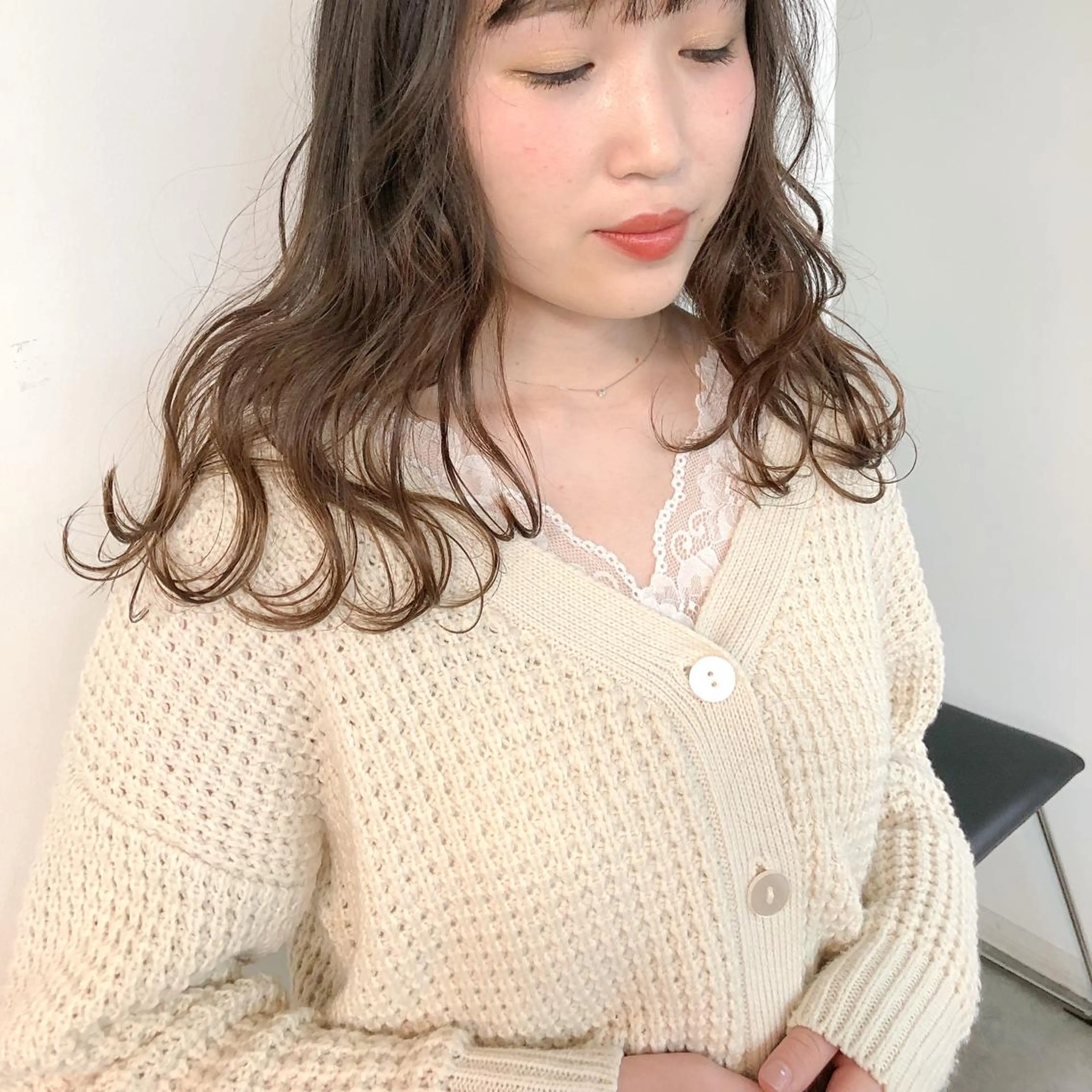 セミロング カラー ブリーチ グラデーションカラー 榎園 由美のヘアスタイル