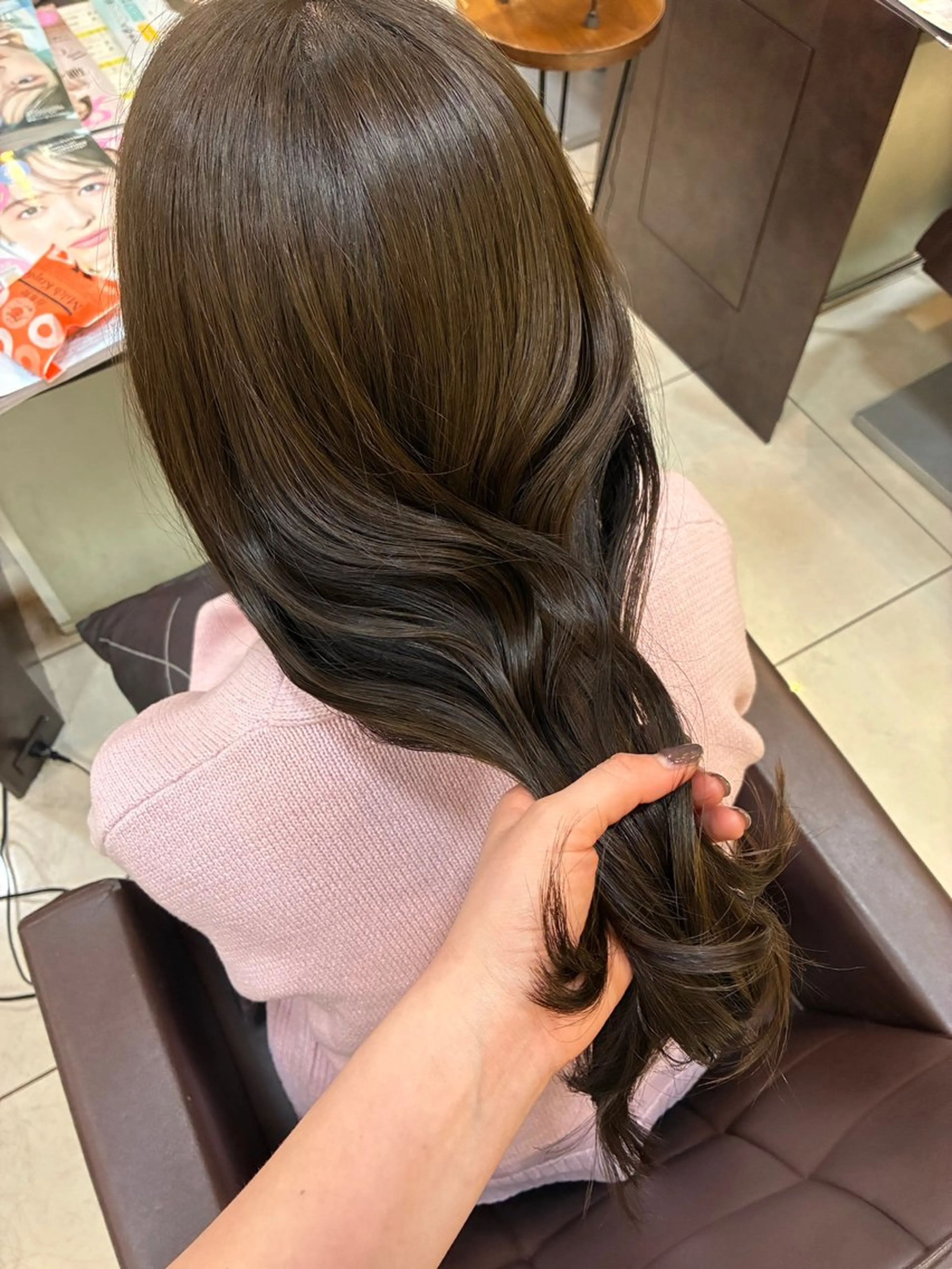 ミディアム カラー 🤎韓国ヘア ベージュ まゆか🤎のヘアスタイル