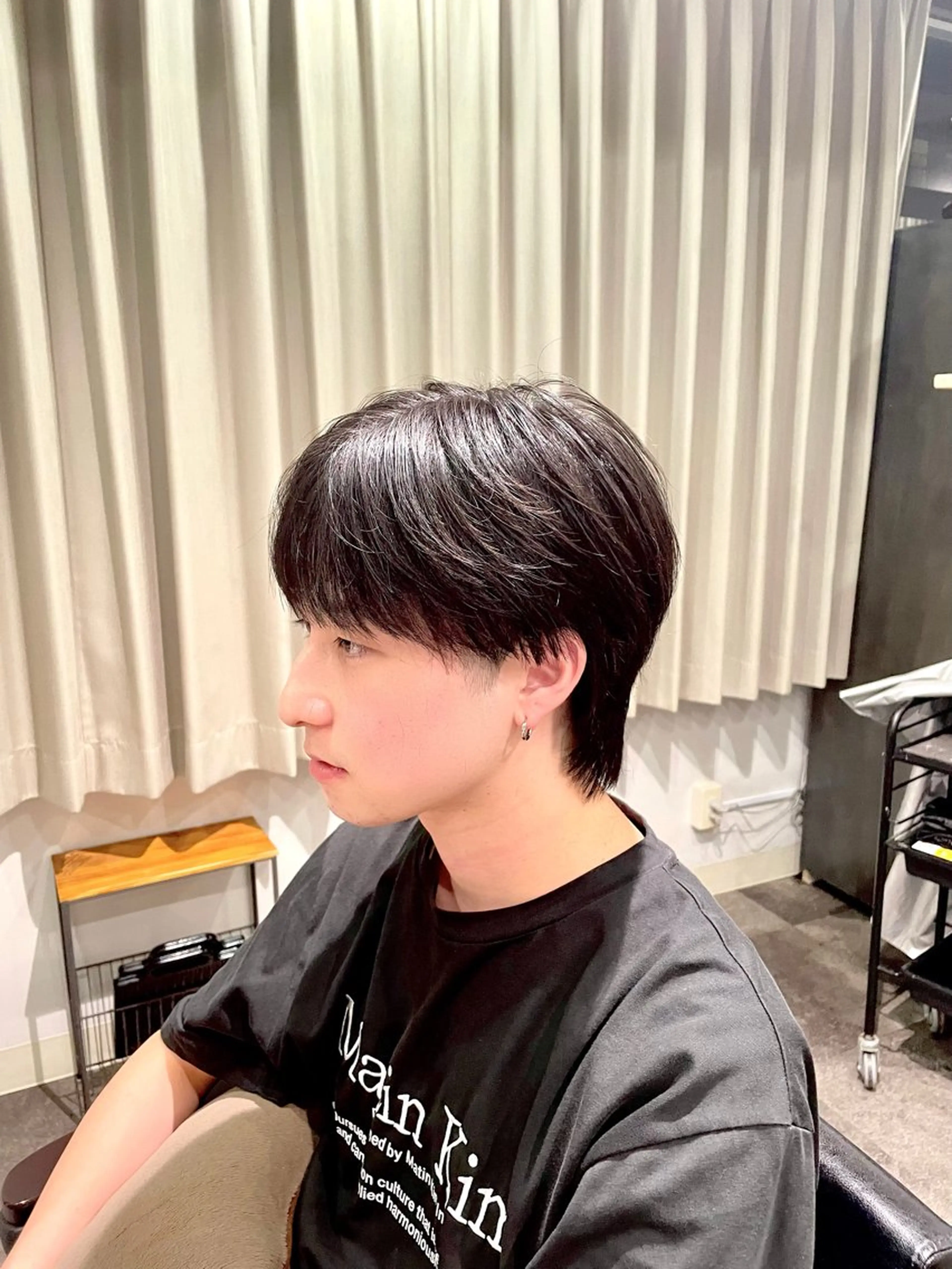 メンズ マッシュ シースルーマッシュ メンズウルフカット ウルフカット est-r. Shionのヘアスタイル