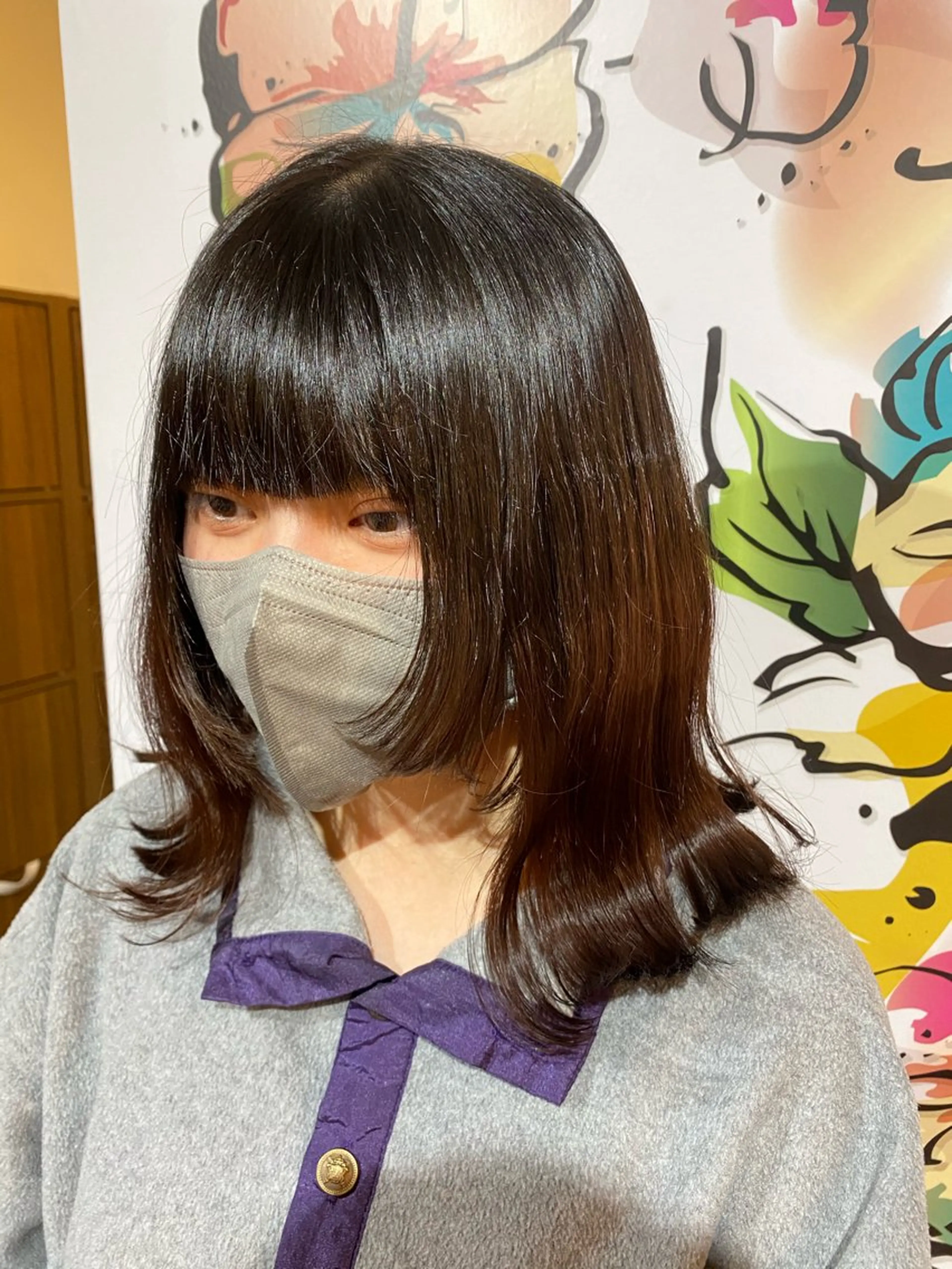 ミディアム レイヤーカット ウルフカット ウルフレイヤー カット トリートメント 縮毛矯正とレイヤー カット/杉村凜汰郎のヘアスタイル