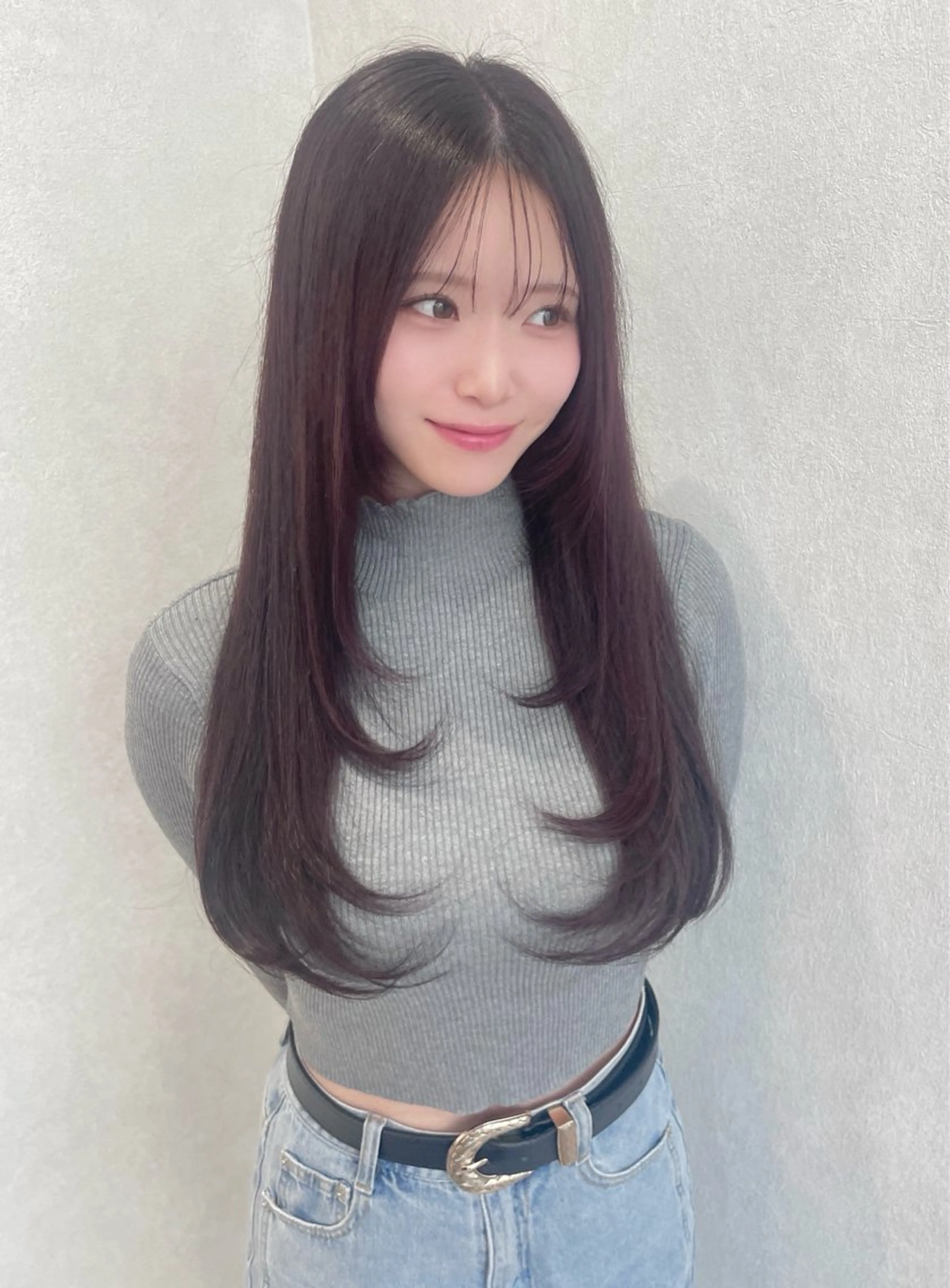 ロング ロングレイヤー パープルカラー レイヤーカット ロング 髪質改善/レイヤー 本田拓也のヘアスタイル