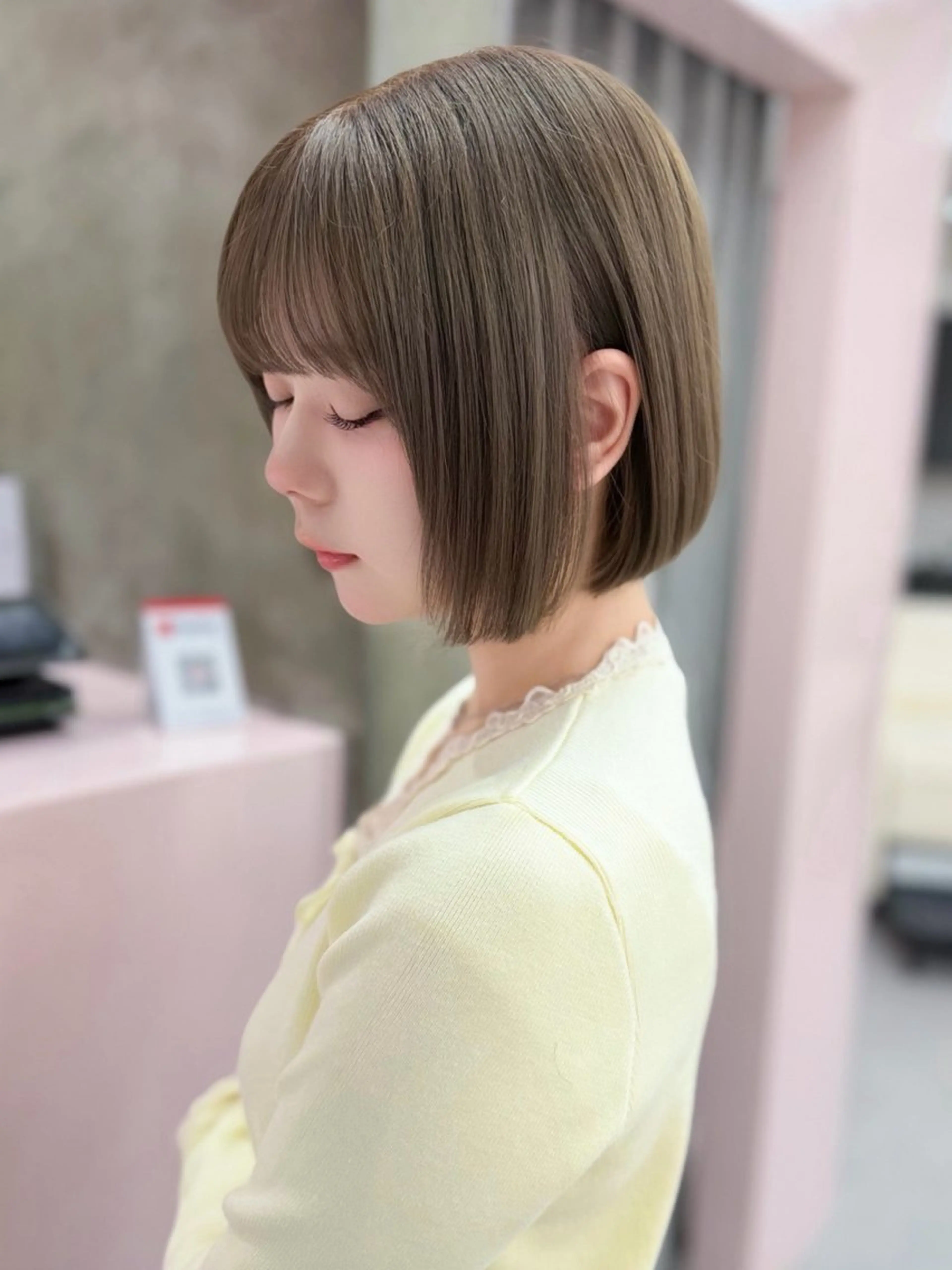 ショート カラー ヘアアレンジ カット トリートメント ヘアセット 縮毛矯正🤍 盛れるボブ/ひかりのヘアスタイル