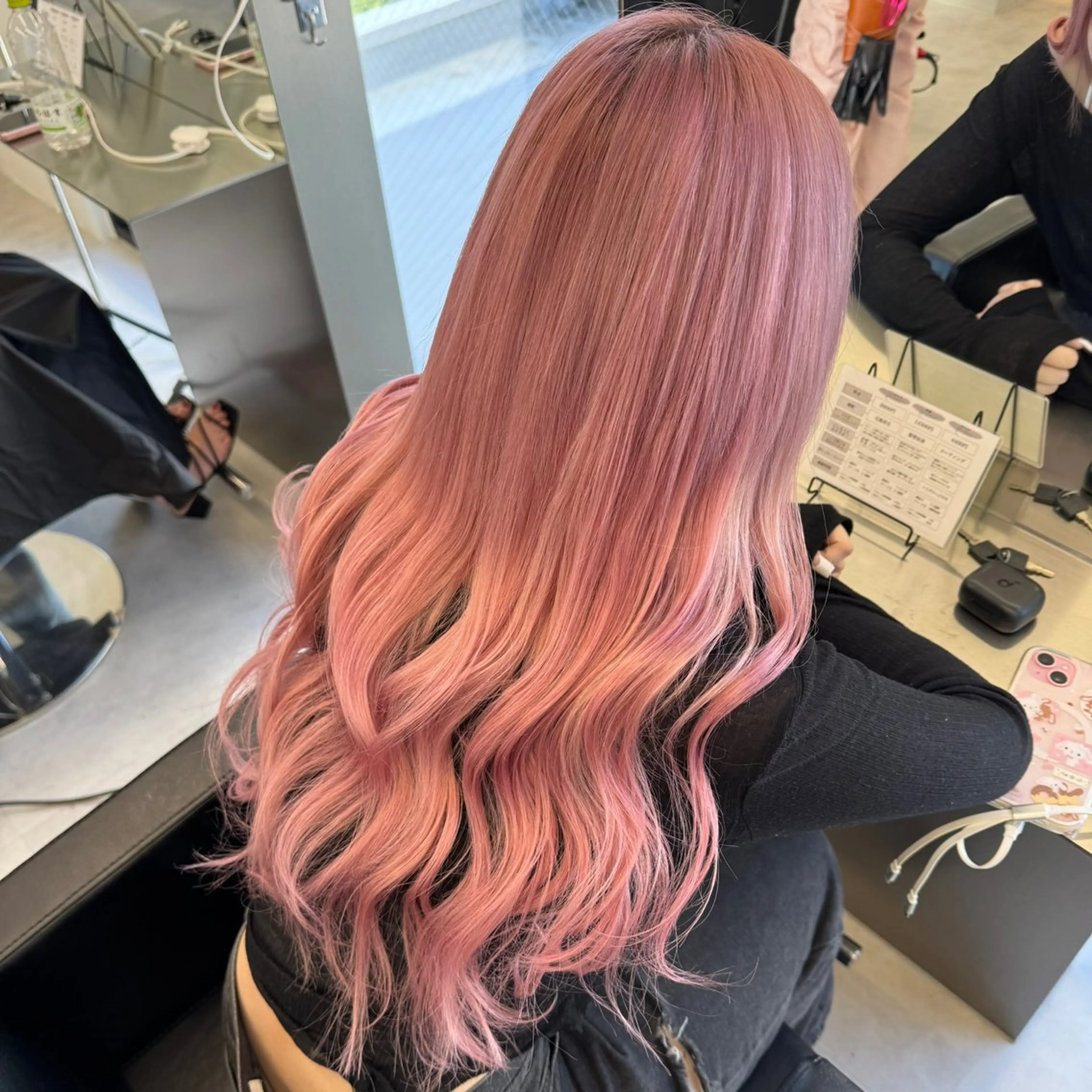ロング カラー ブリーチ ピンクカラー ボブ エクステ ヘアカラー エクステ ハイトーン/エクステ /韓国ヘアKENTAのヘアスタイル