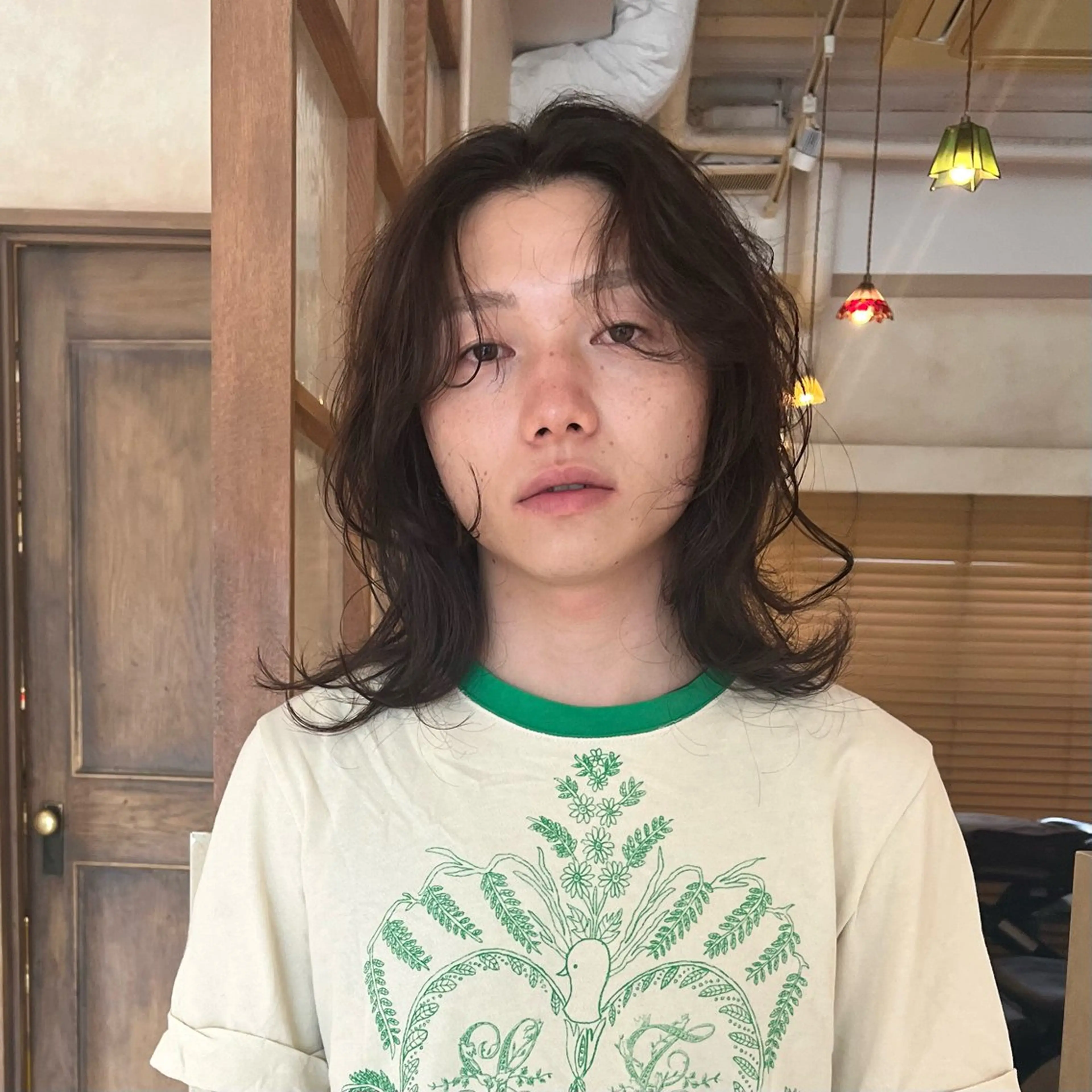ロング カラー パーマ メンズ レイヤーカット ロング カット ヘアカラー 🌿‬ナチュラルヘア /パーマ/蒼真🍃のヘアスタイル