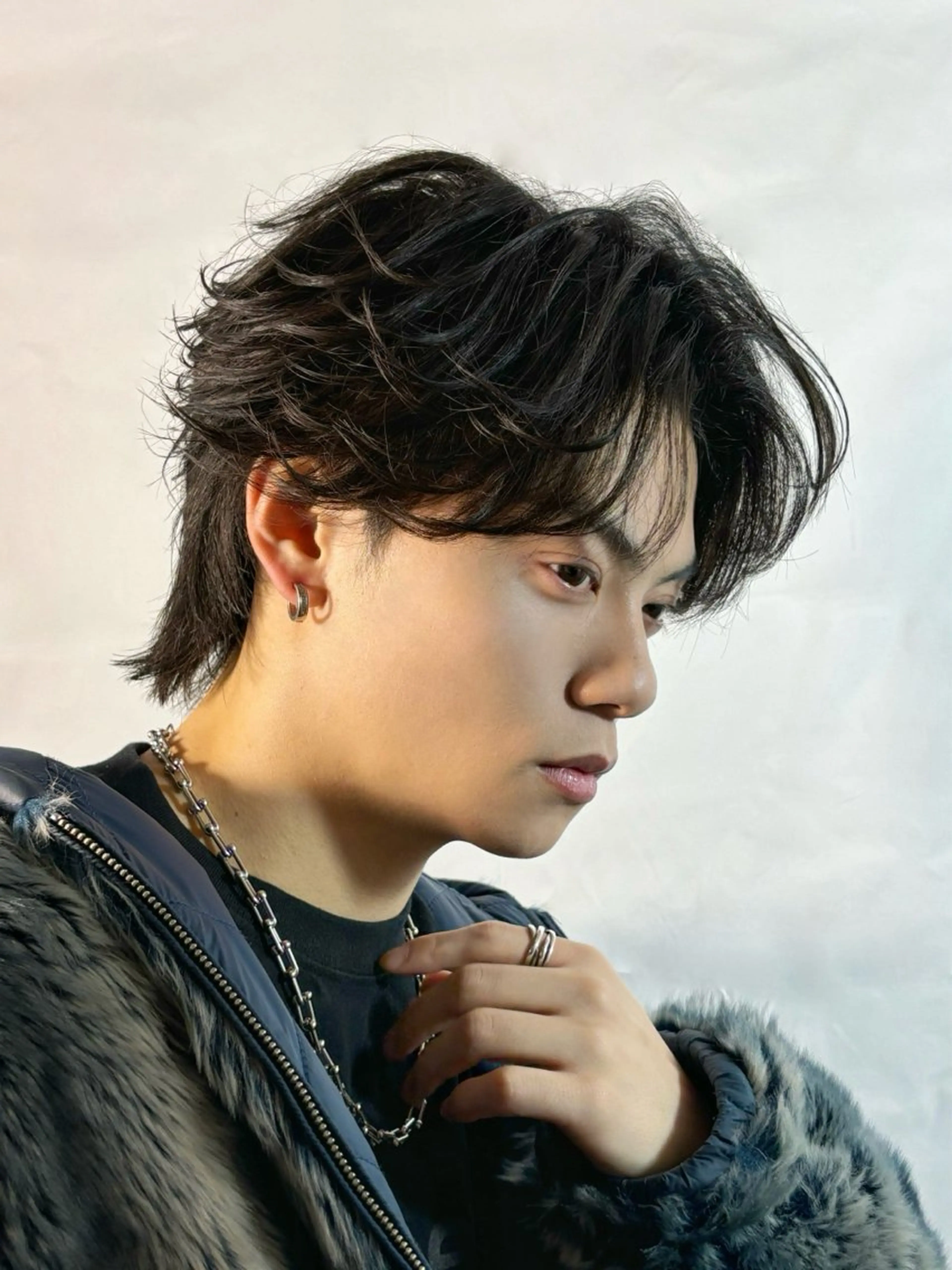 ショート パーマ メンズ カット パーマ ✨️センターパート/ 曲がる縮毛矯正✨️のヘアスタイル