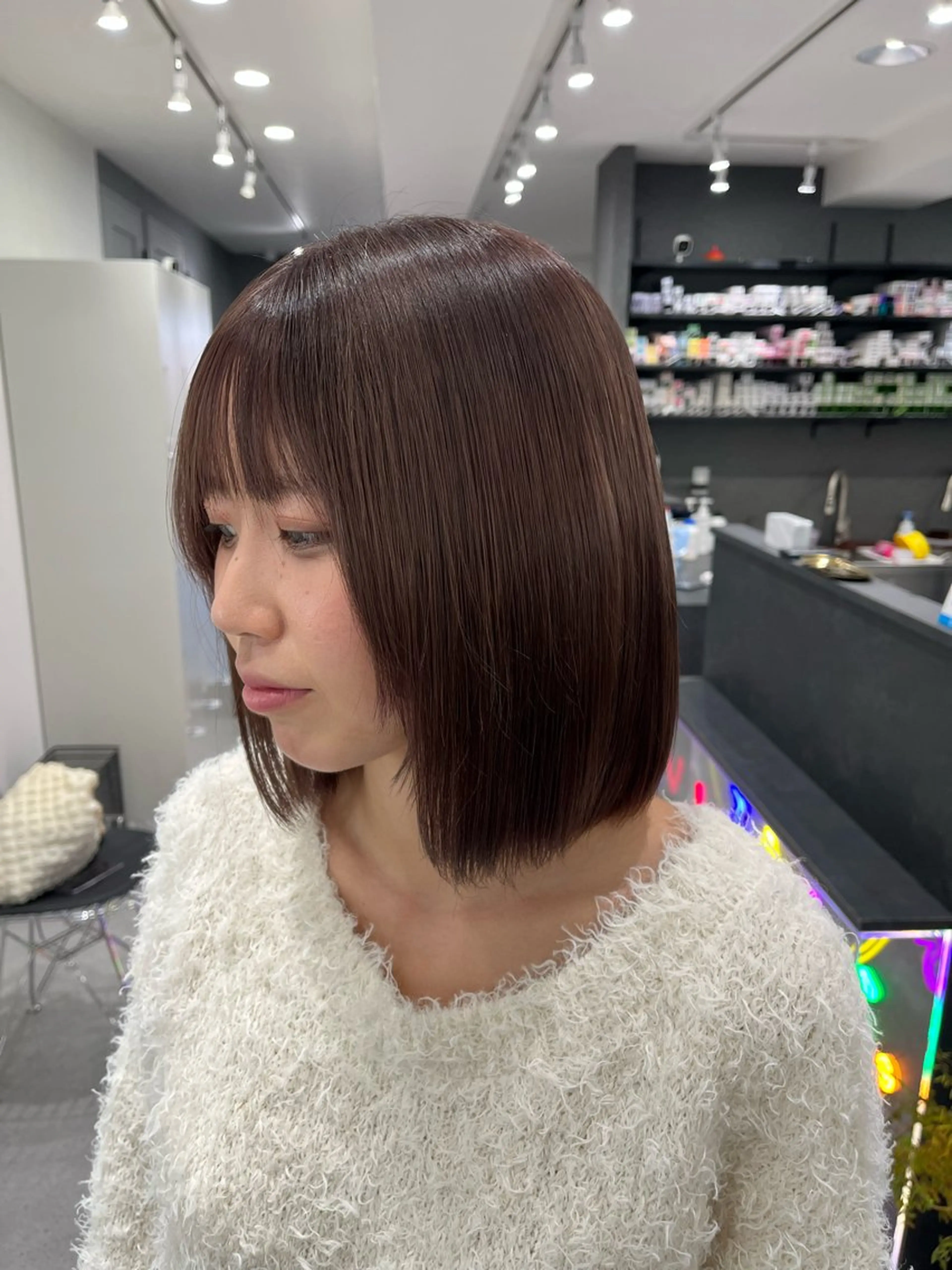 ミディアム カラー ベージュカラー ブリーチ ボルドーカラー カットモデル無料✨ 募集中✂️みなみ♥️のヘアスタイル