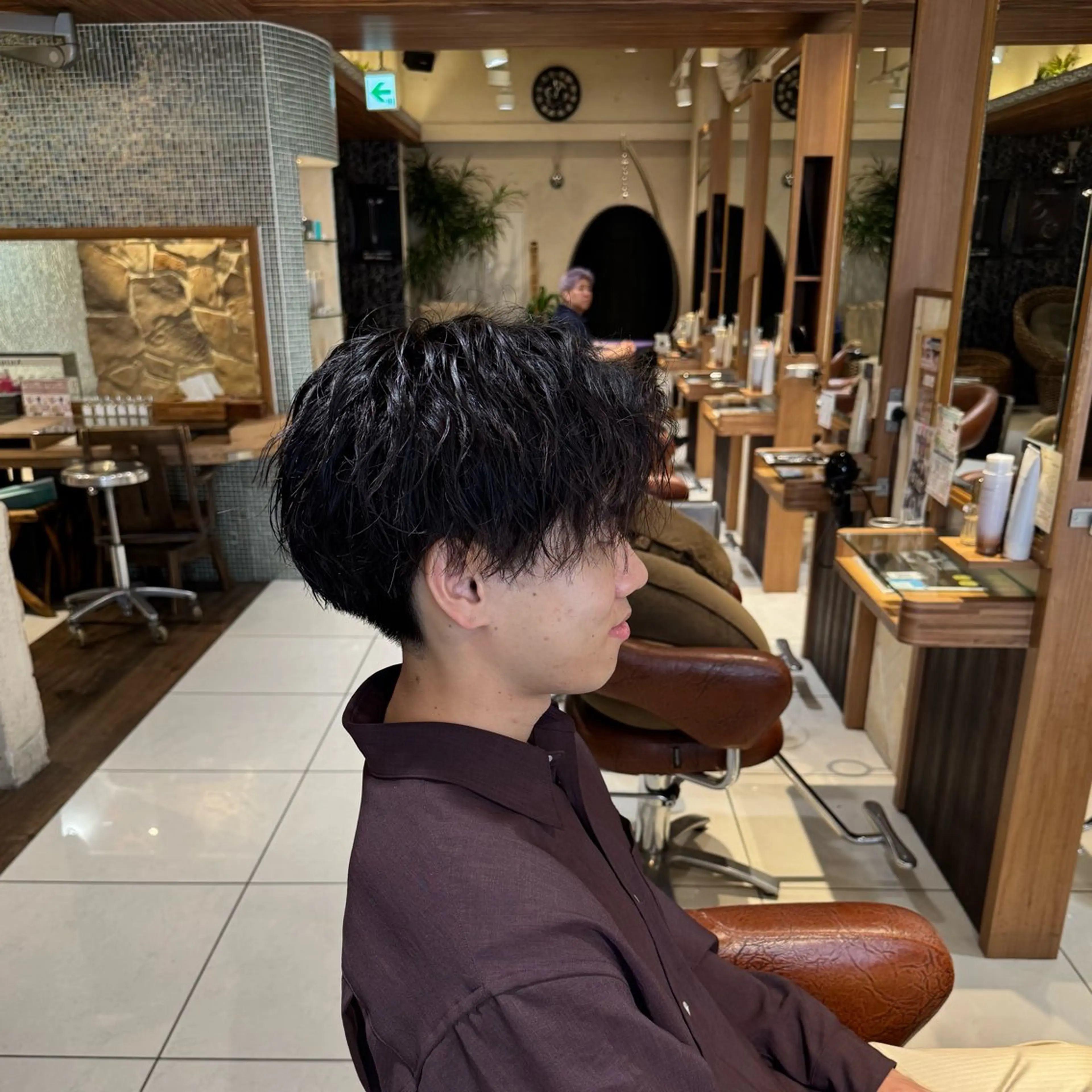 ショート カラー パーマ ヘアアレンジ メンズ カット パーマ 新宿のパーマ職人/ メンズパーマ/石見のヘアスタイル