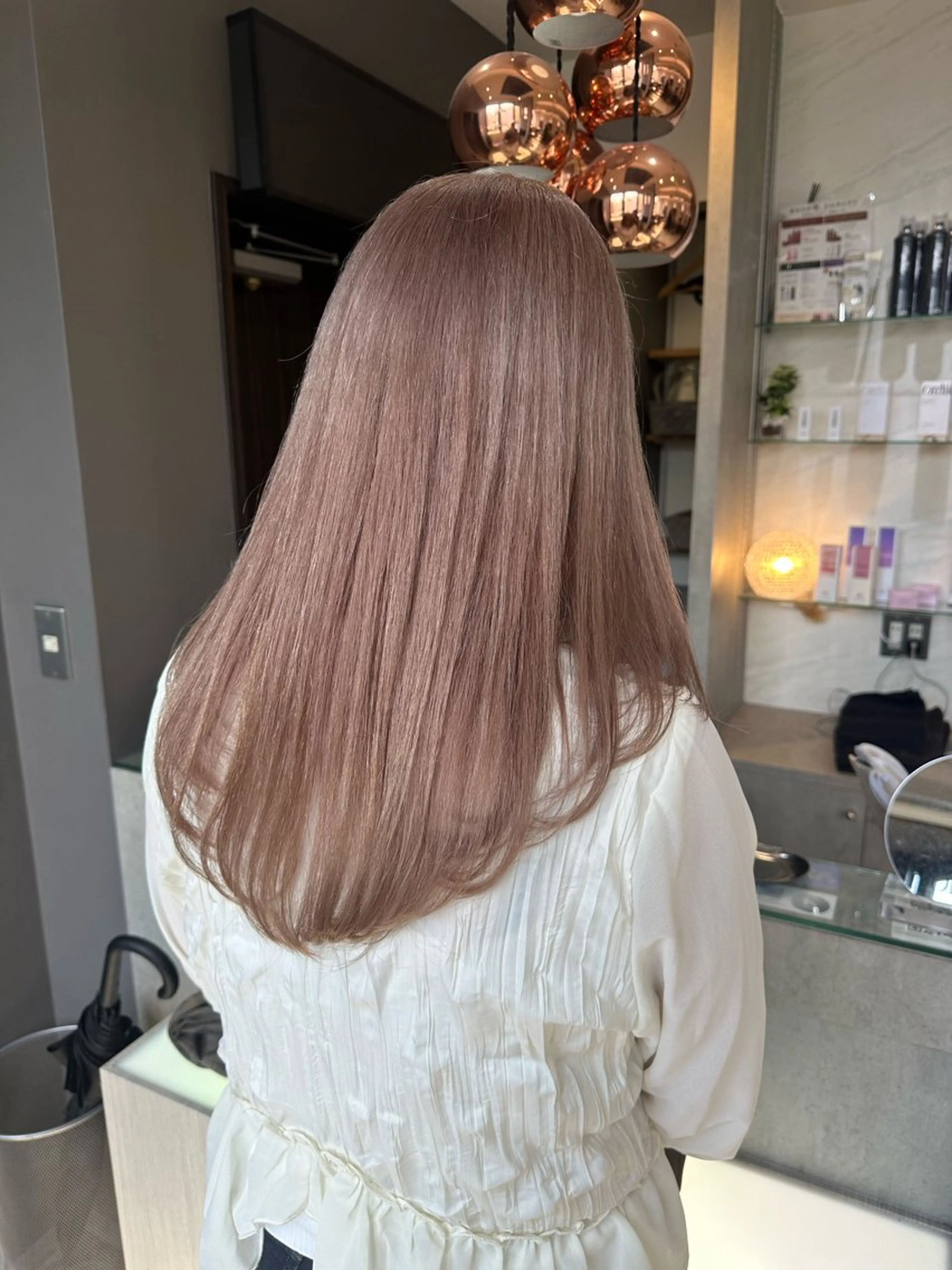 セミロング カラー ヘアカラー トリートメント AYAKASA 暖色カラー/レイヤーのヘアスタイル