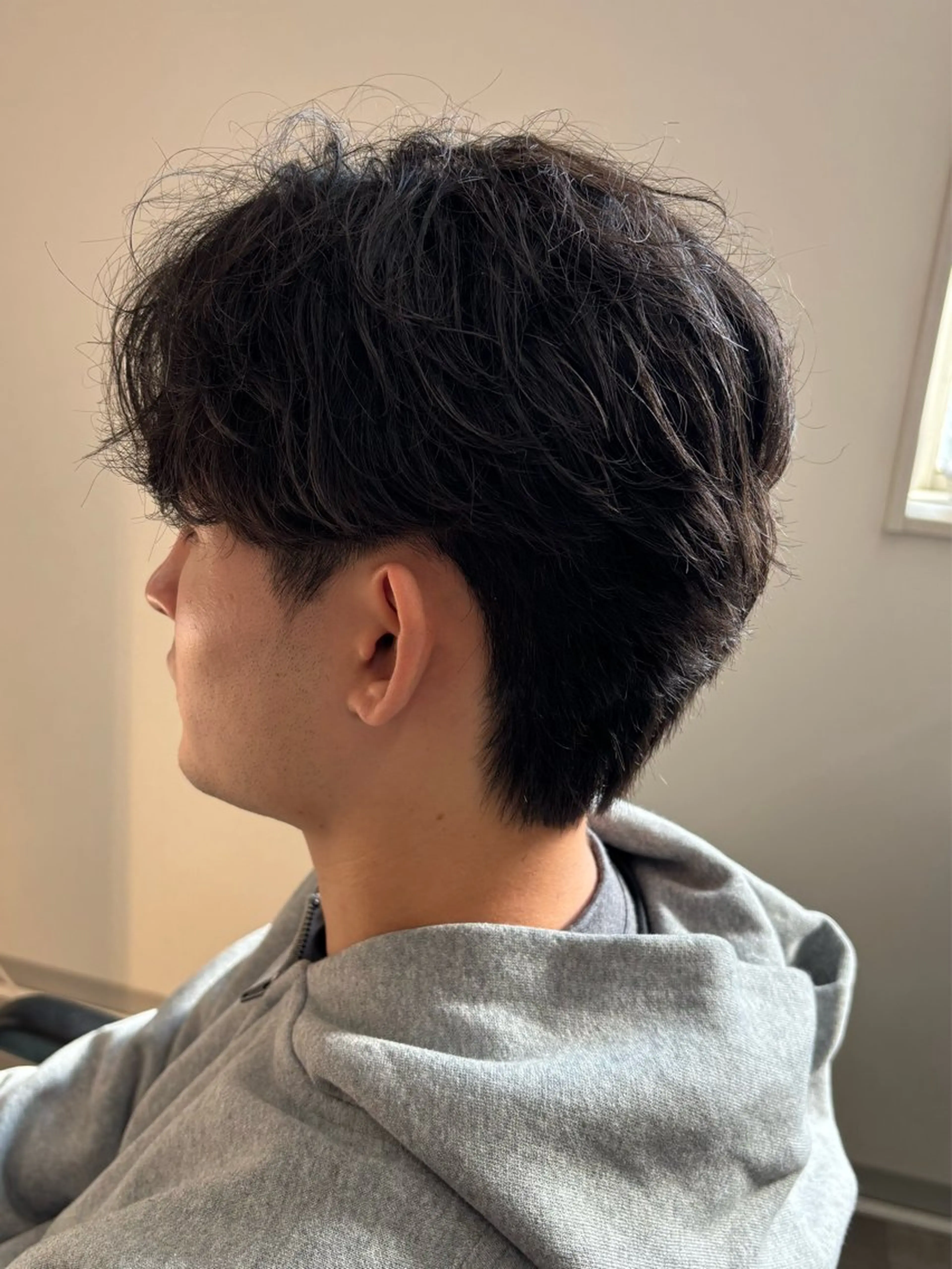 パーマ メンズ センターパート フェザーパーマ メンズパーマ カット パーマ 保立/フェザーパーマ /メンズカット千葉のヘアスタイル
