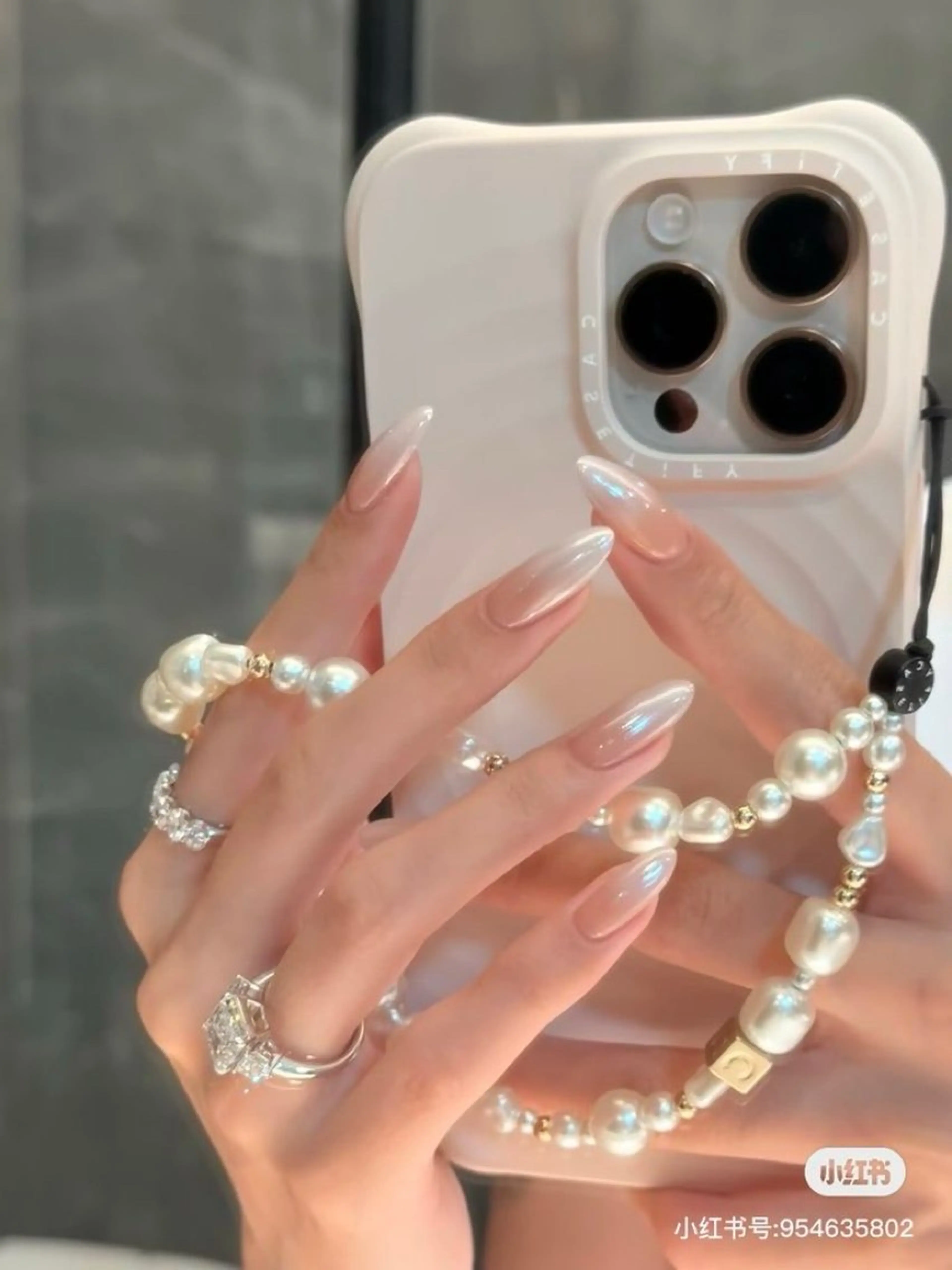 ネイル アートネイル オーロラネイル チークネイル フレンチネイル ガラスフレンチ ハンドネイル 🎀🎀YooLi Nail Salonのネイルデザイン