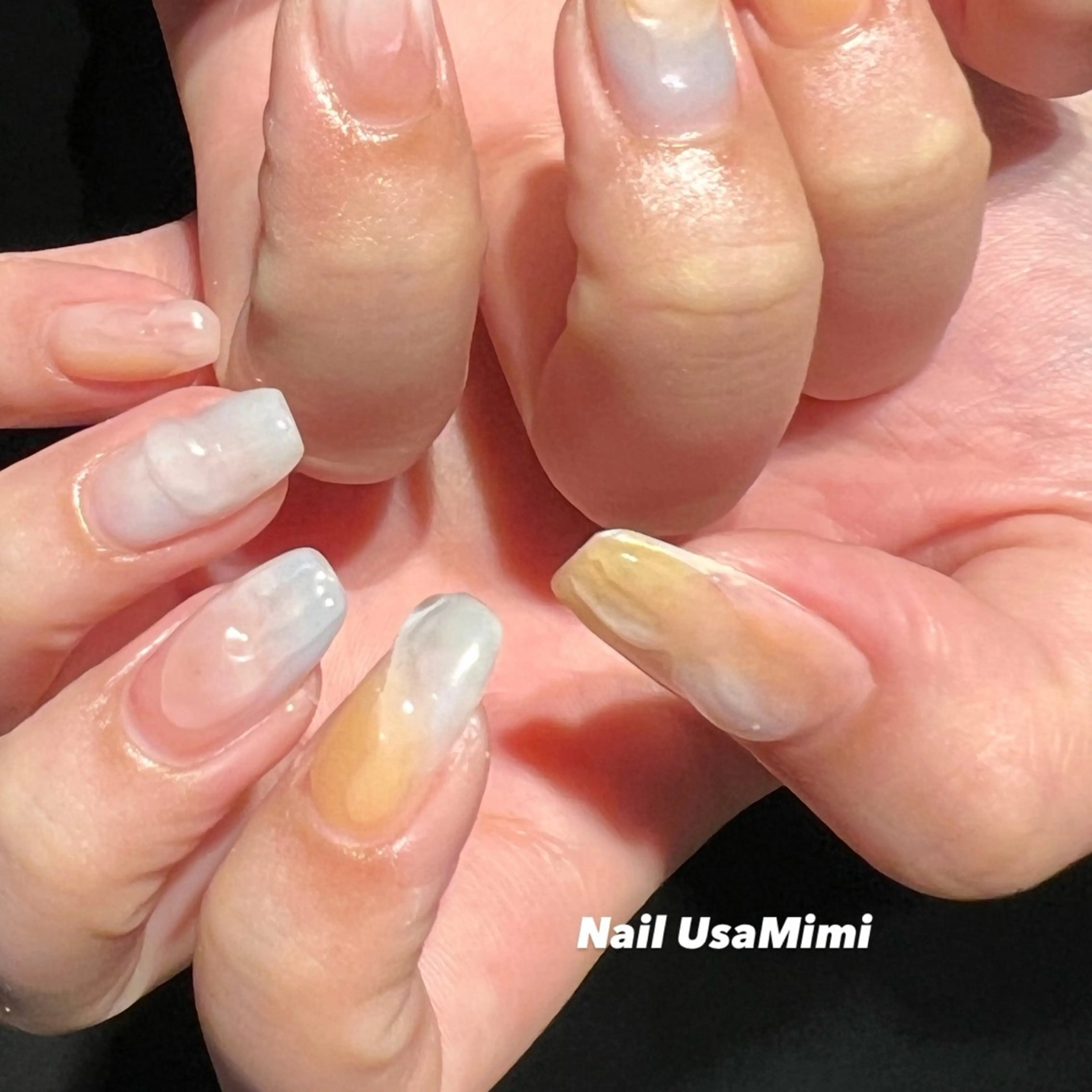 セミロング ハンドネイル 本町Nail Usa Mimi  SAKIのネイルデザイン